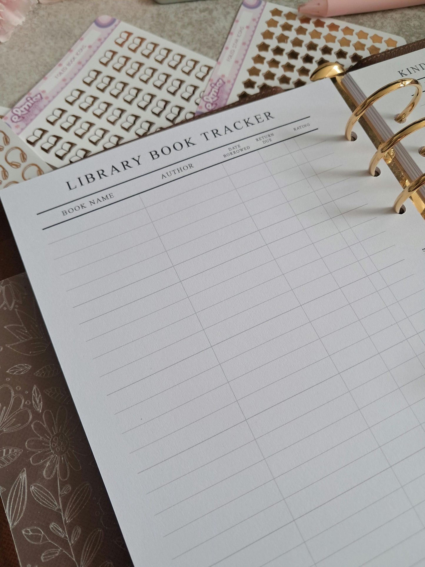 Digital Download A5 Size Reading Journal | Bookish gifts | Book Review | Reading tracker | Planner inserts | Library Book Tracker Log Notes