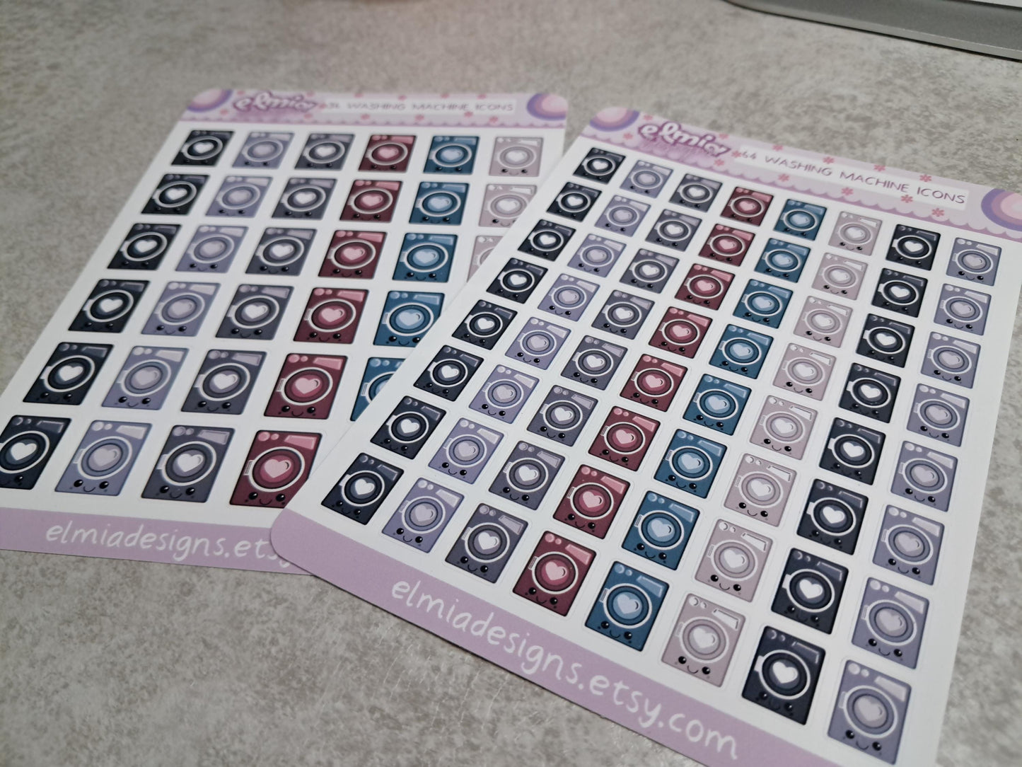 Cute Bright Neutral Washing Machine | Chores | Tumble Dryer | Journaling | Calendar Planner Stickers | BUJO | Planning | Kawaii Anime