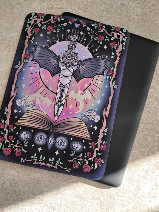 Foiled Kindle Case Insert | Reader Gifts | Bookish | Sticker | Booktok | dragons | fantasy | Romance | Romantasy | Moon | Colourful | Skin