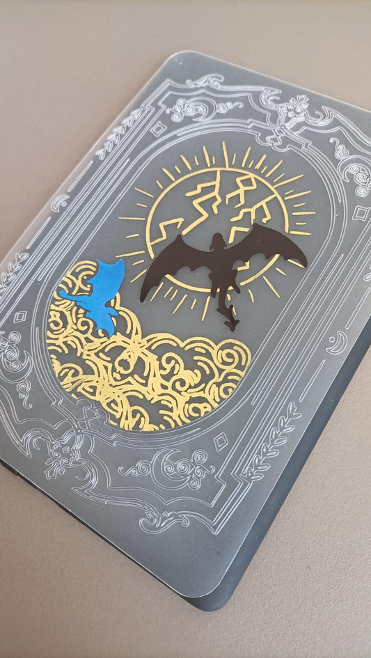 Foiled Kindle Case Insert | Reader Gifts | Bookish | Kindle Skin | Decor | Kindle Stickers | Booktok | wing | dragons | fantasy | sky storm