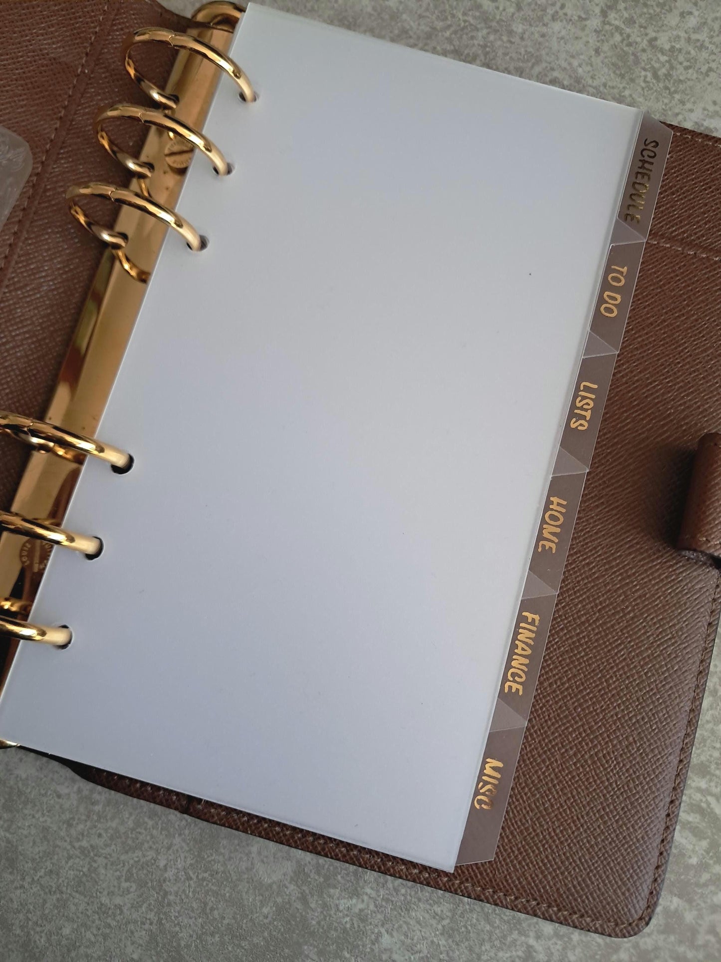 Custom Foiled Side Top Bottom Tab Dividers | BUJO | Planner Insert | Plastic Divider | Personal | A5 | A6 | Pocket | B6 | Journal | Planning