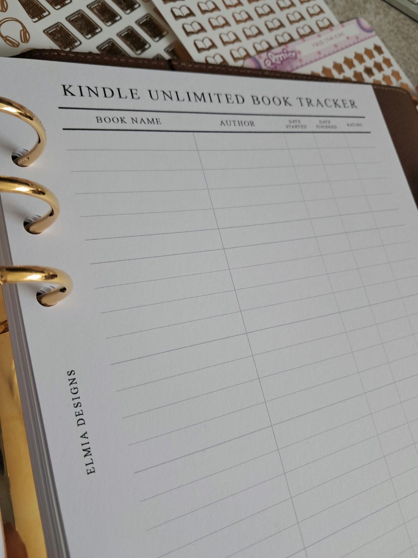 Digital Download A5 Size Reading Journal | Bookish gifts | Book Review | Reader | Planner inserts | Kindle Unlimited Reads TBR Tracker