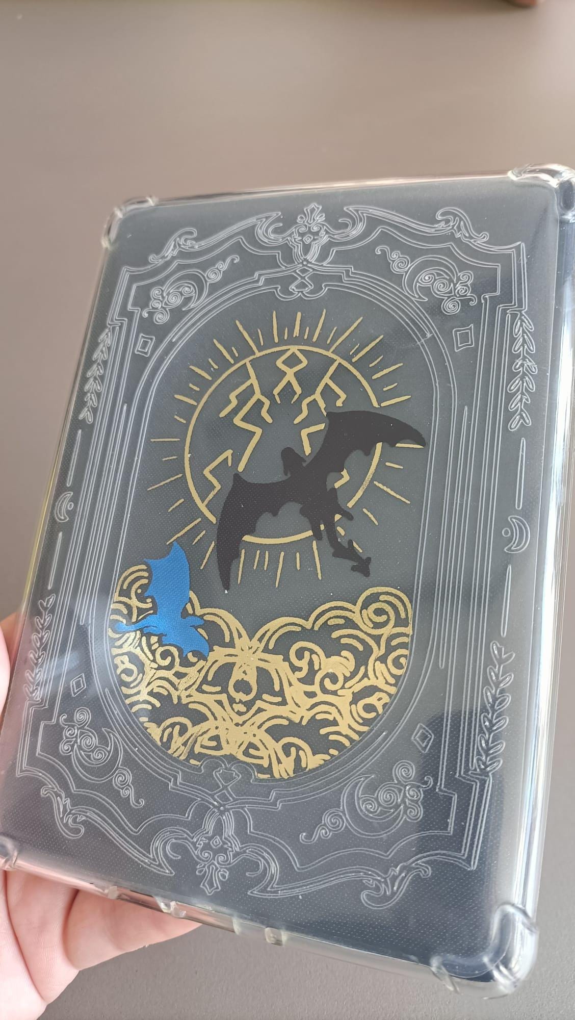 Foiled Kindle Case Insert | Reader Gifts | Bookish | Kindle Skin | Decor | Kindle Stickers | Booktok | wing | dragons | fantasy | sky storm