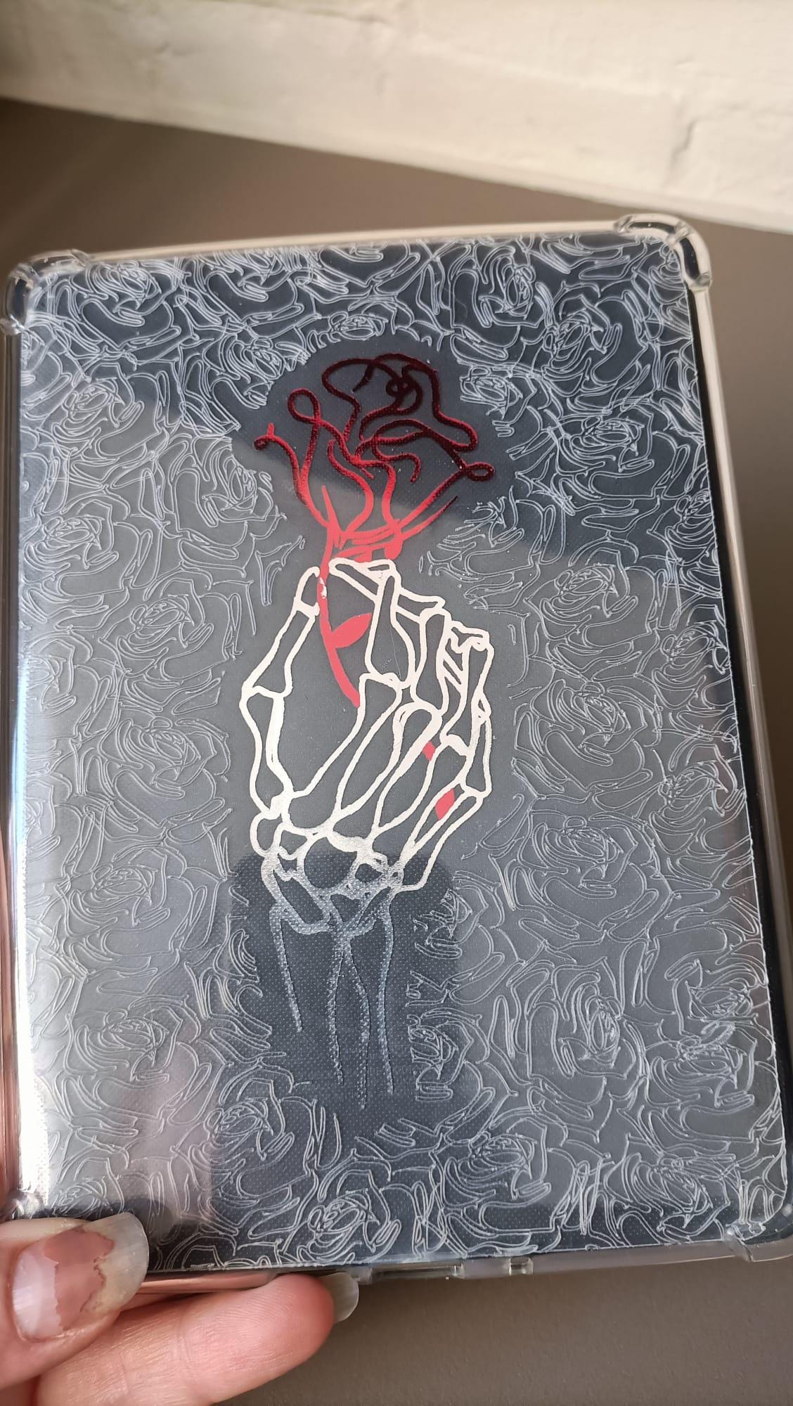 Haunting Foiled Kindle Case Insert Skin | Reader Gifts | Bookish | roses | Decor | Kindle Stickers | Booktok | skull | Halloween dark