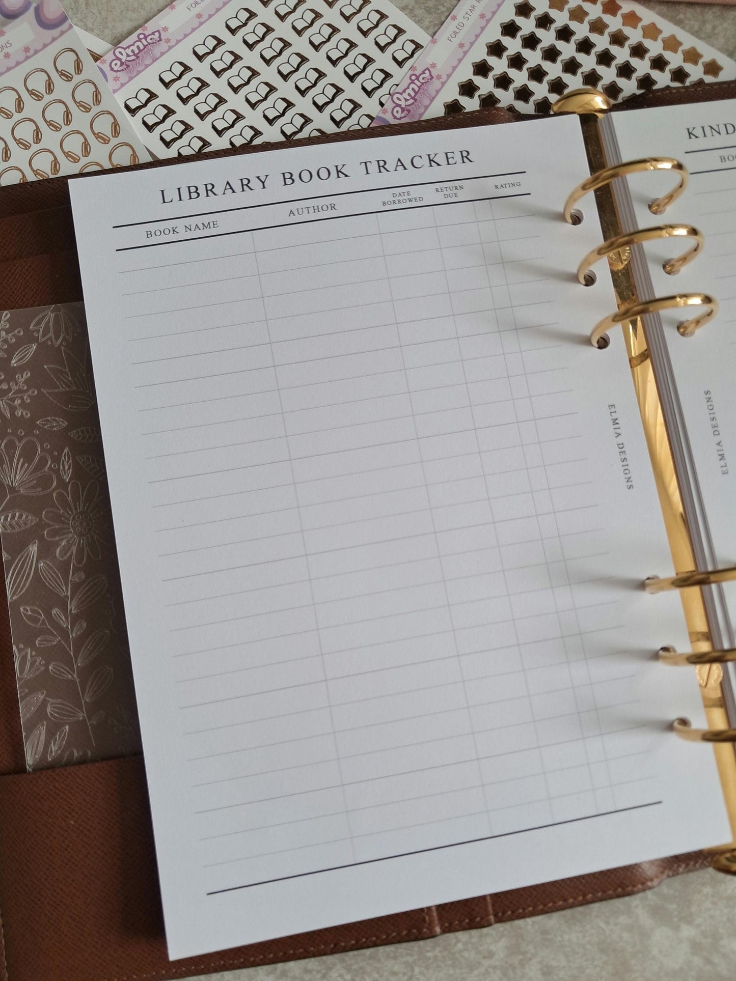 Digital Download A5 Size Reading Journal | Bookish gifts | Book Review | Reading tracker | Planner inserts | Library Book Tracker Log Notes