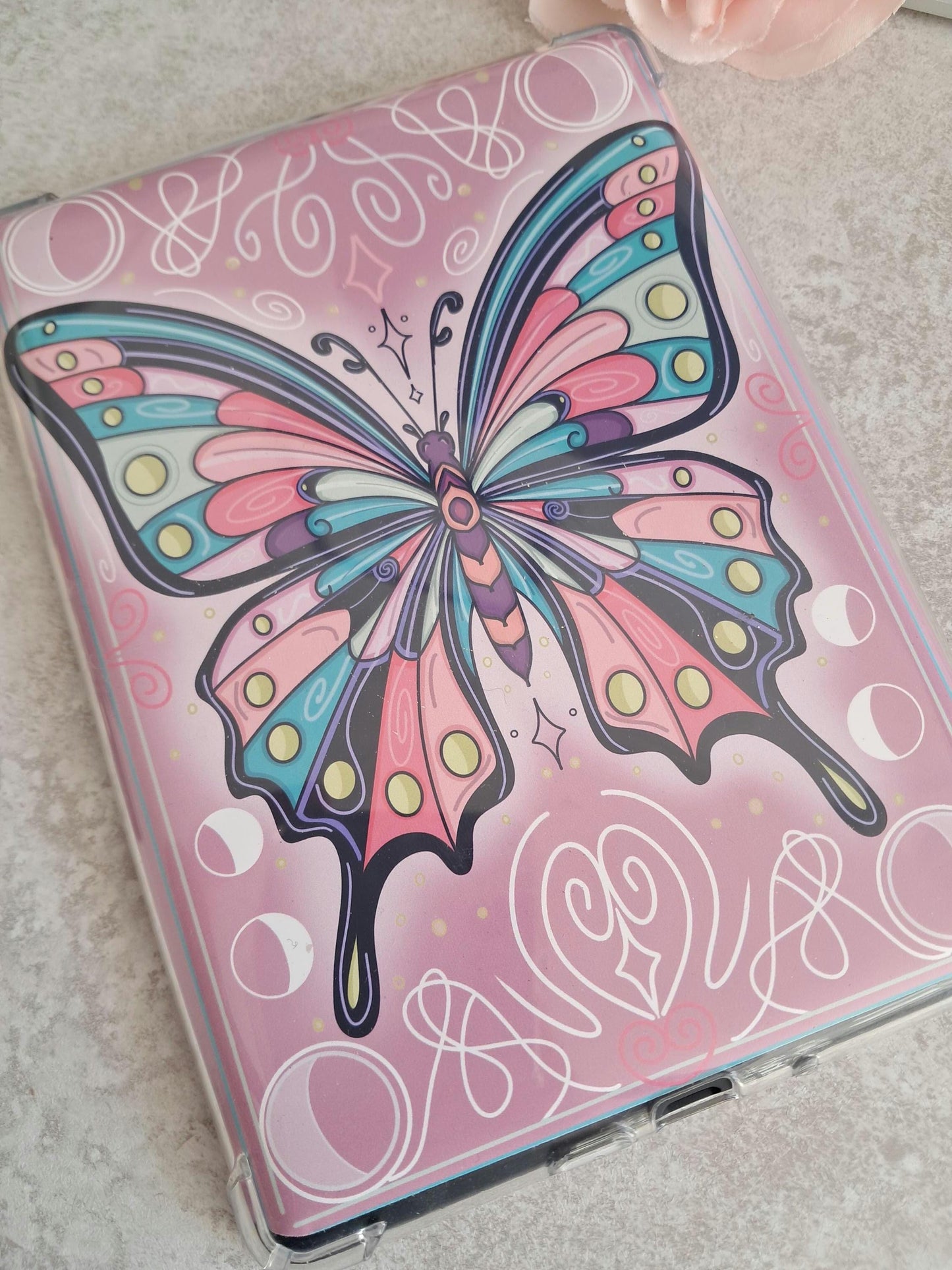 Printed Kindle Case Insert | Reader Gifts | Bookish | Sticker | Booktok | fantasy | Romance | Romantasy | Butterfly moth Colourful | Skin
