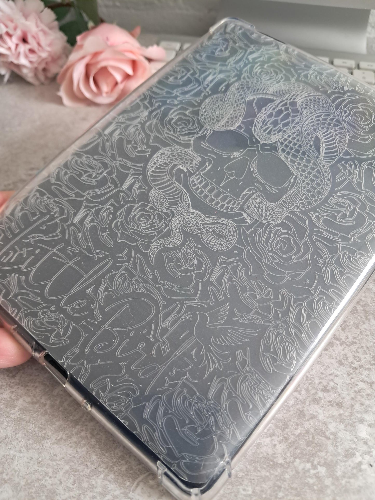 Engraved Kindle Case Insert | Reader Gifts | Bookish | viper rose| Decor | Kindle Sticker | Booktok | skull | fantasy | dark romance | snake