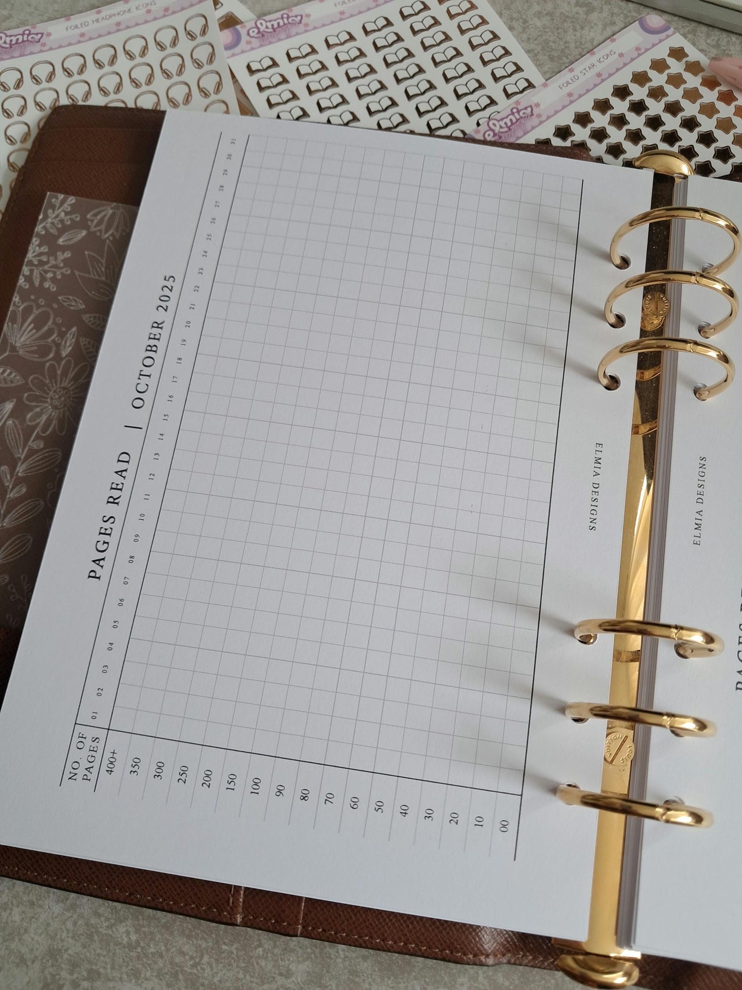 Digital Download A5 Size Reading Journal | Bookish gifts | Book Review | tracker | Planner inserts | Monthly Daily Reading Trackers