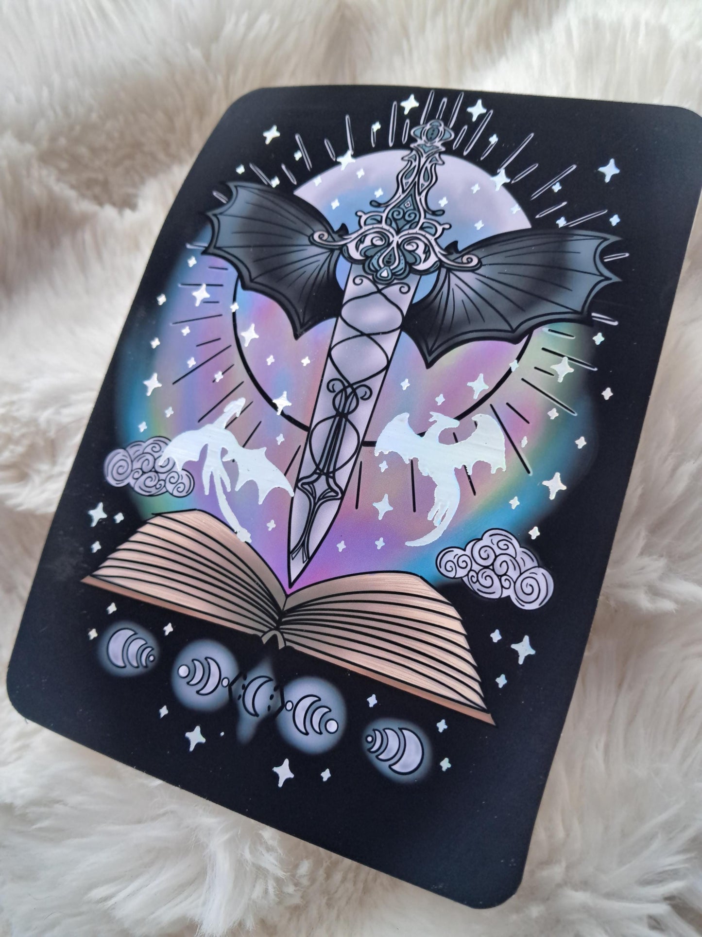 Foiled Kindle Case Insert | Reader Gifts | Bookish | Sticker | Booktok | dragons | fantasy | Romance | Romantasy | Moon | Colourful | Skin