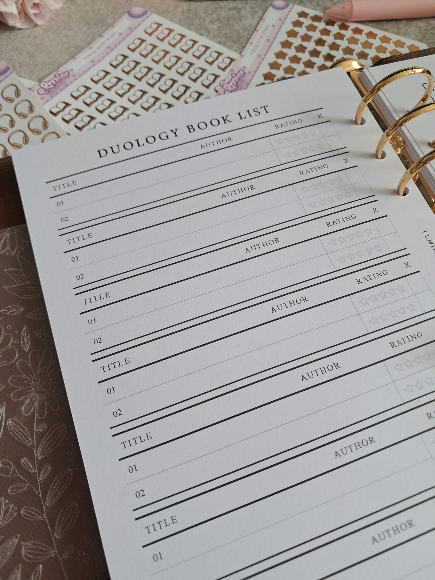 Digital Download A5 Size Reading Journal | Bookish gifts | Book Review | Reading tracker | Planner inserts | Duology Book Series Trackers