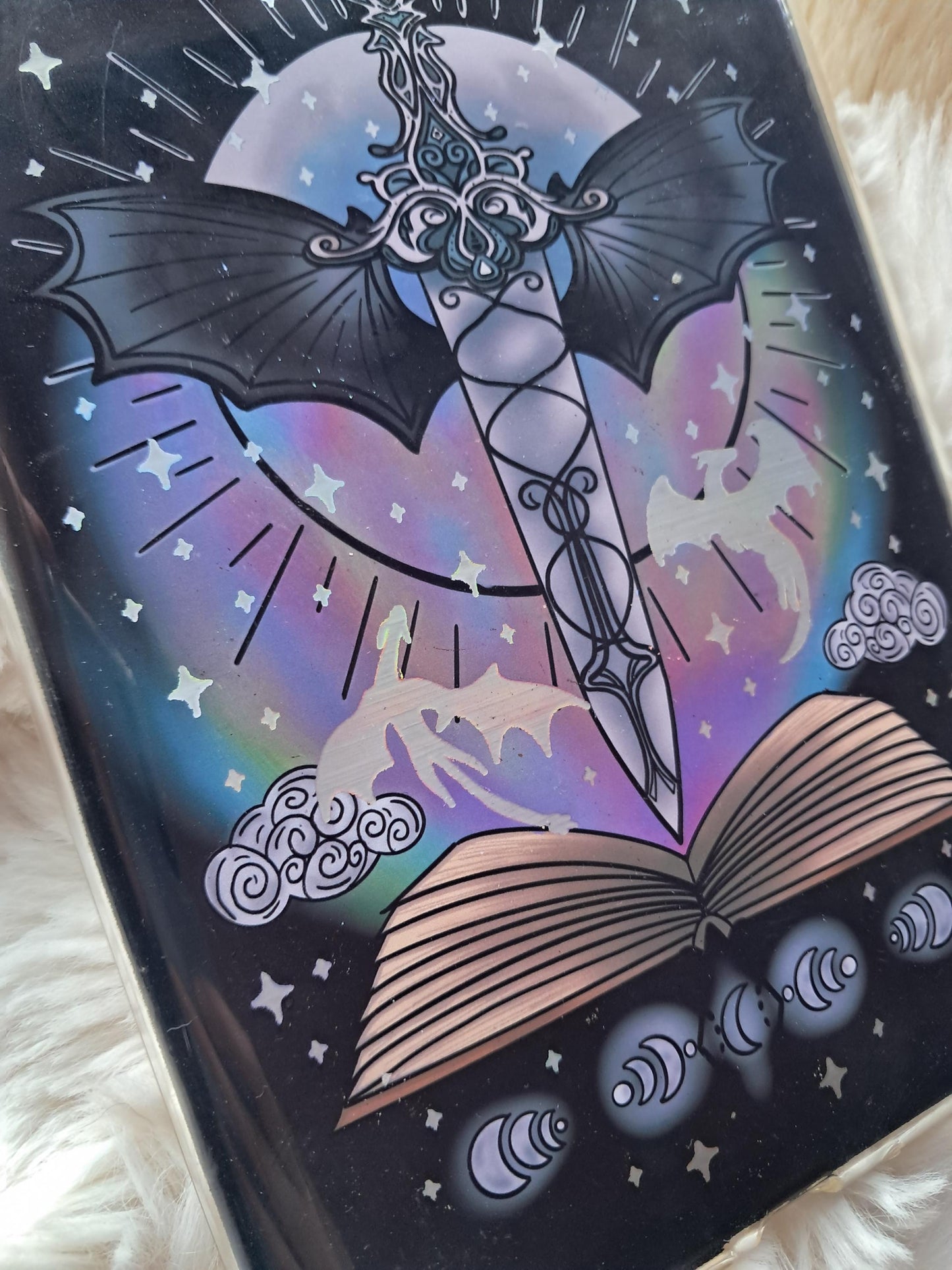 Foiled Kindle Case Insert | Reader Gifts | Bookish | Sticker | Booktok | dragons | fantasy | Romance | Romantasy | Moon | Colourful | Skin