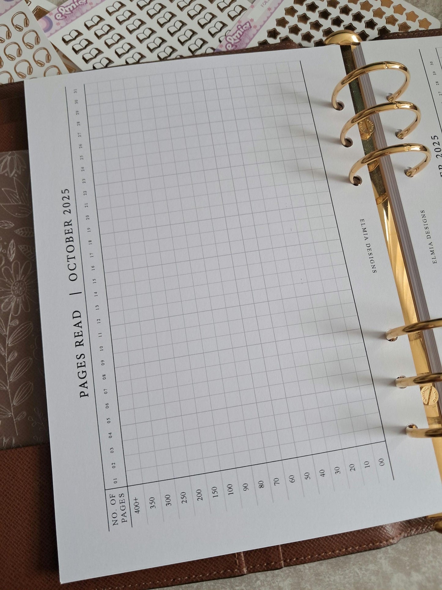 Digital Download A5 Size Reading Journal | Bookish gifts | Book Review | tracker | Planner inserts | Monthly Daily Reading Trackers