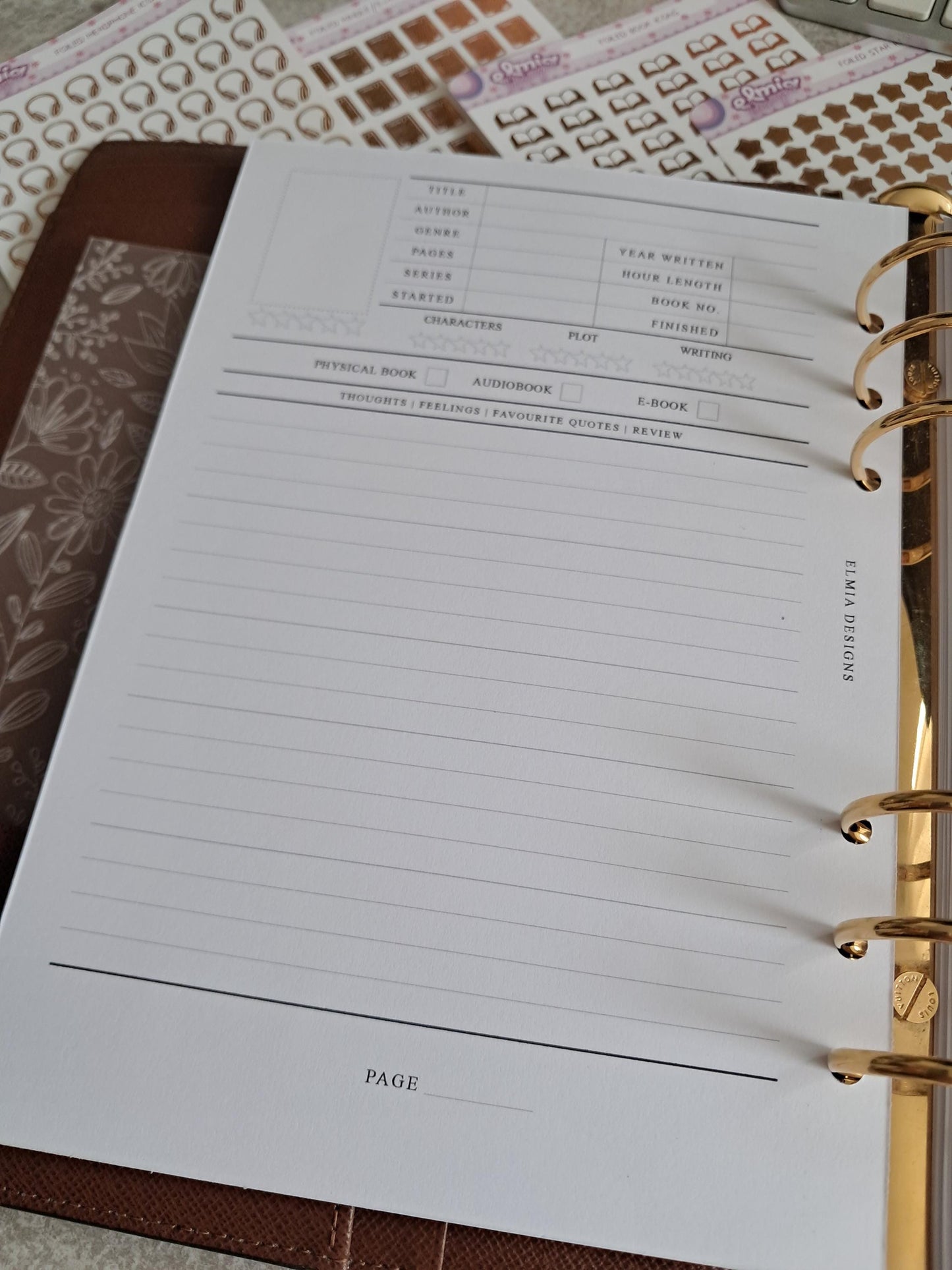 Digital Download A5 Size Reading Journal | Bookish gifts | Book Review | tracker | Planner inserts | Review Pages 1 Per Page Book Notes