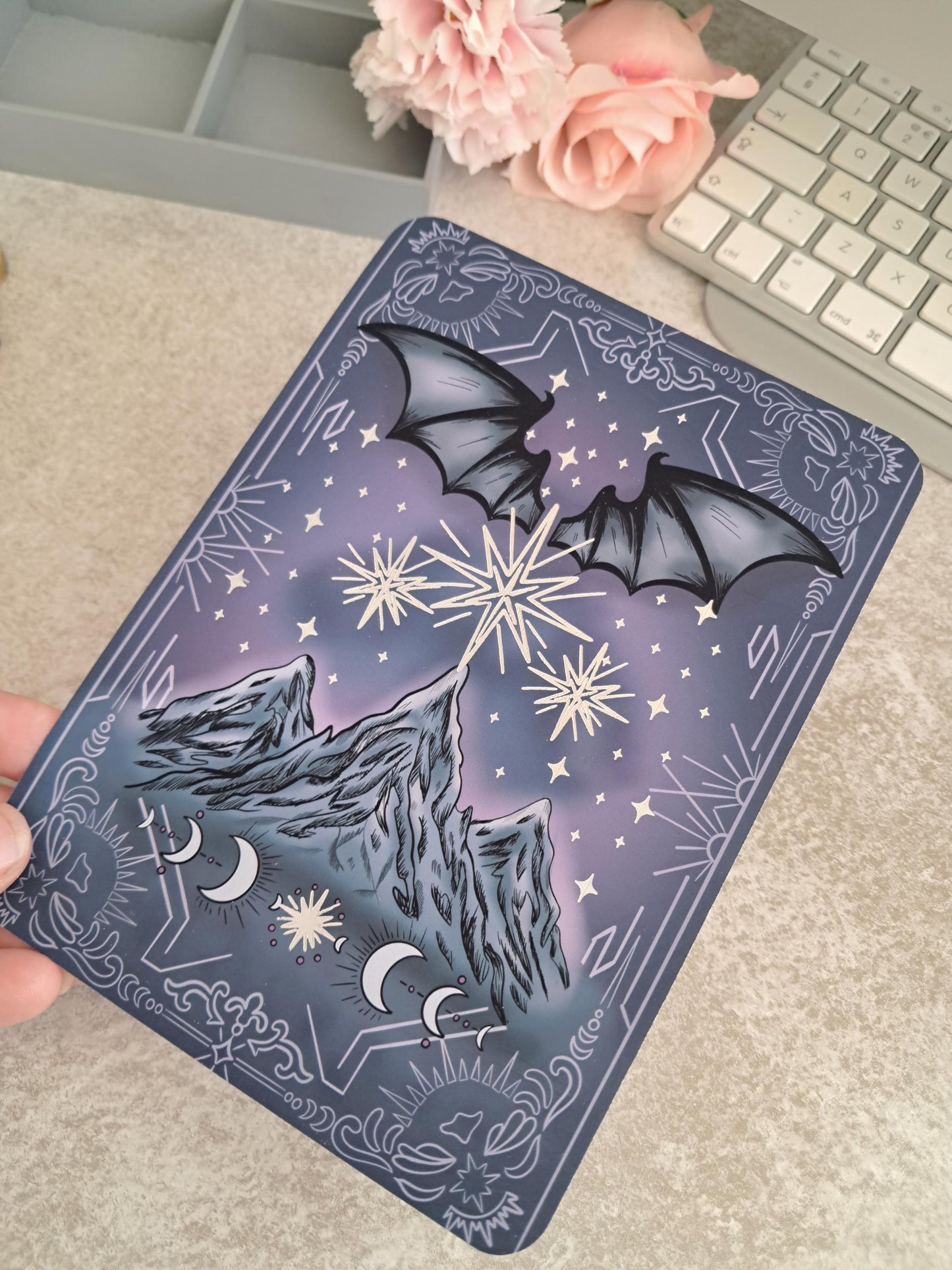 Foiled Kindle Case Insert | Reader Gifts | Bookish | Night | Decor | acotar Sticker | Booktok | romantasy | Moon Phase | fantasy | Starlight