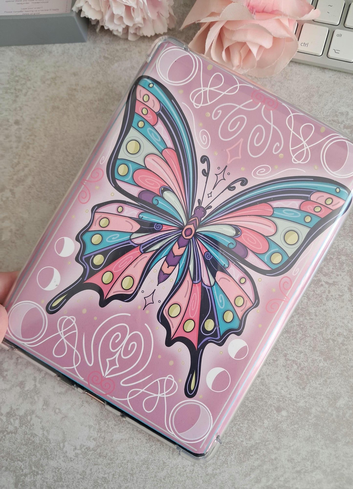 Printed Kindle Case Insert | Reader Gifts | Bookish | Sticker | Booktok | fantasy | Romance | Romantasy | Butterfly moth Colourful | Skin