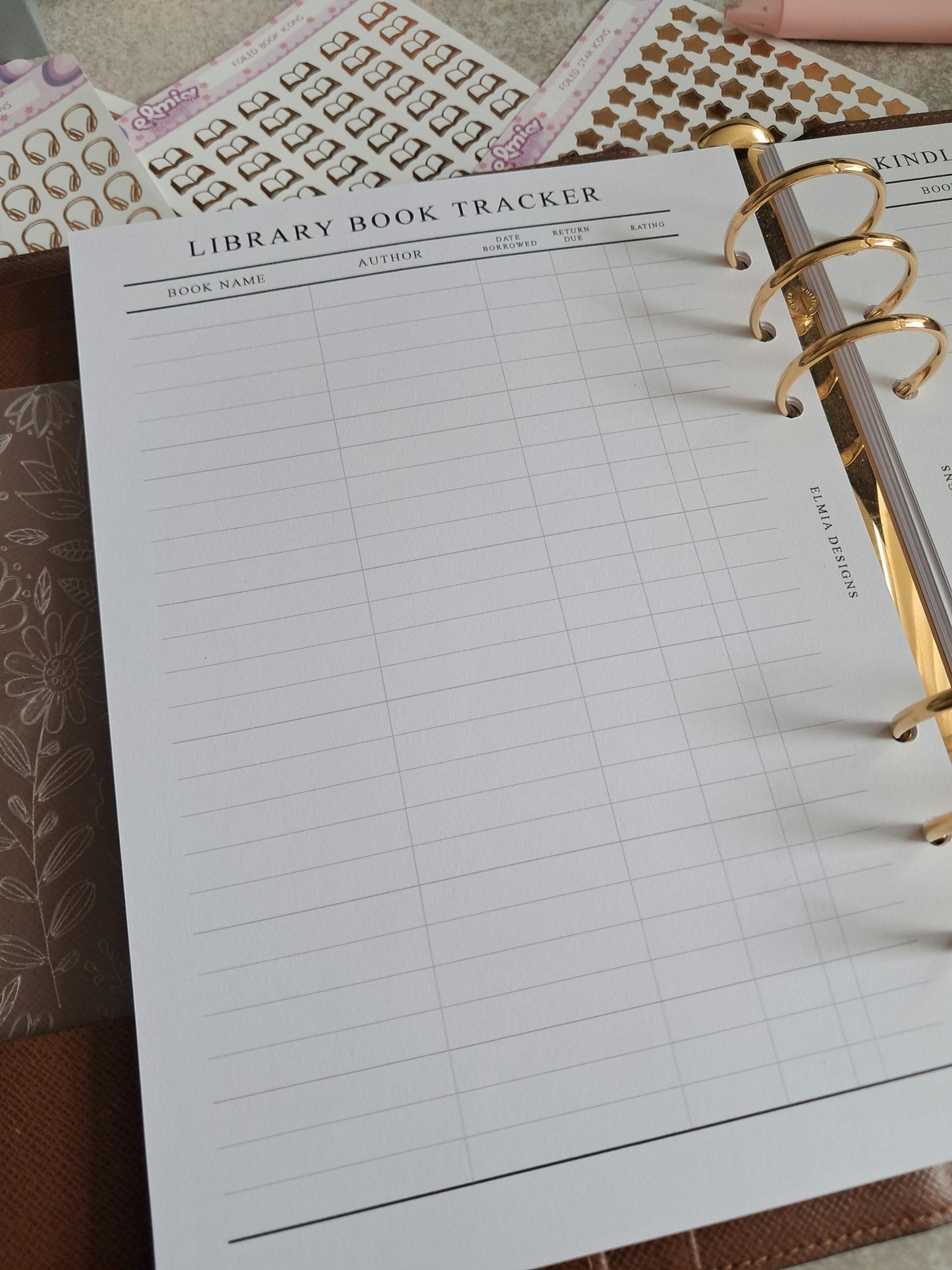 Digital Download A5 Size Reading Journal | Bookish gifts | Book Review | Reading tracker | Planner inserts | Library Book Tracker Log Notes