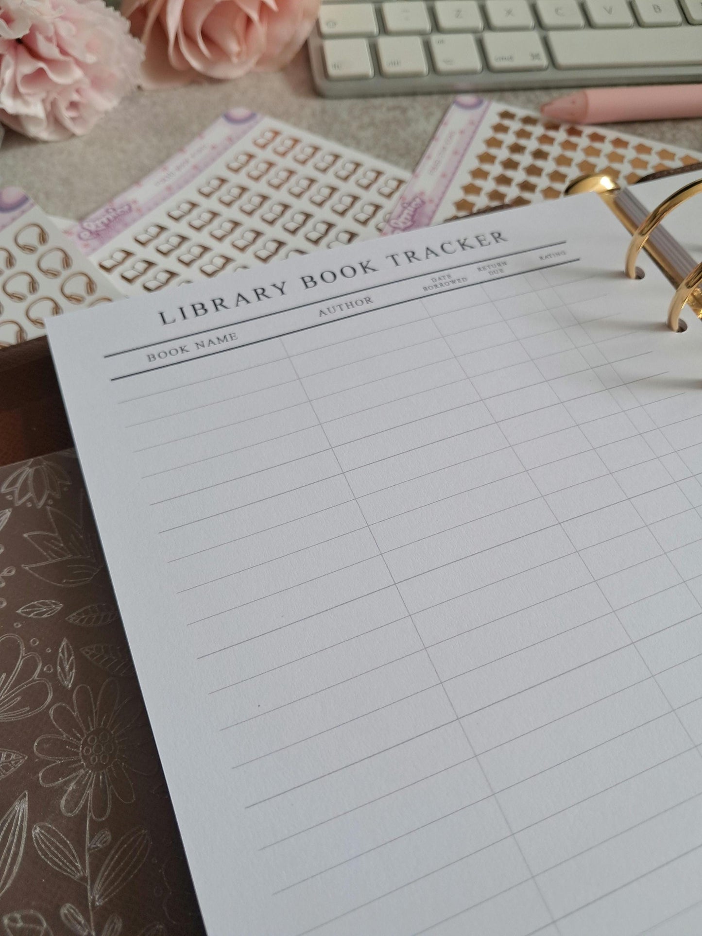 Digital Download A5 Size Reading Journal | Bookish gifts | Book Review | Reading tracker | Planner inserts | Library Book Tracker Log Notes