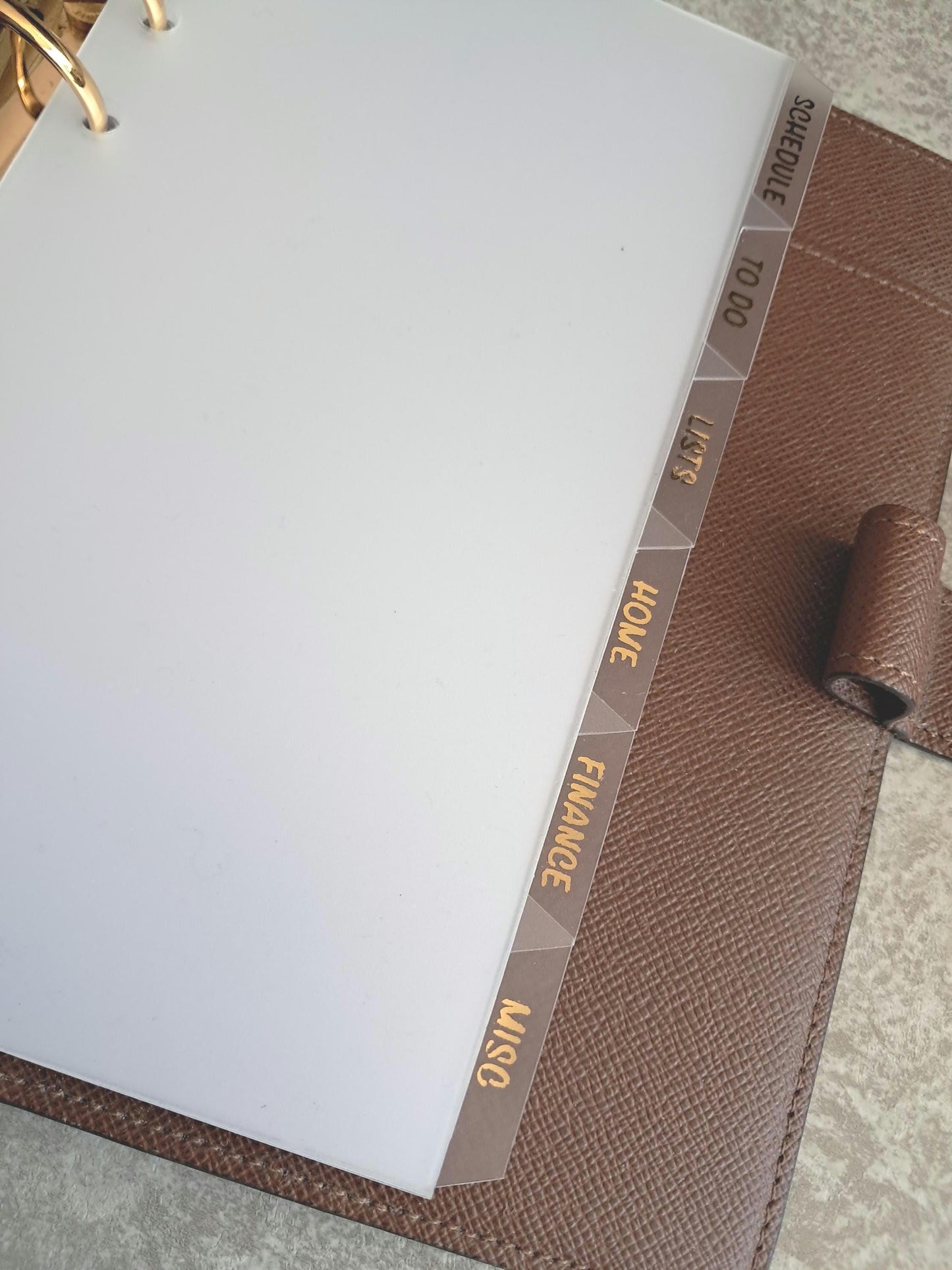 Custom Foiled Side Top Bottom Tab Dividers | BUJO | Planner Insert | Plastic Divider | Personal | A5 | A6 | Pocket | B6 | Journal | Planning