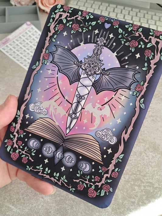 Foiled Kindle Case Insert | Reader Gifts | Bookish | Sticker | Booktok | dragons | fantasy | Romance | Romantasy | Moon | Colourful | Skin
