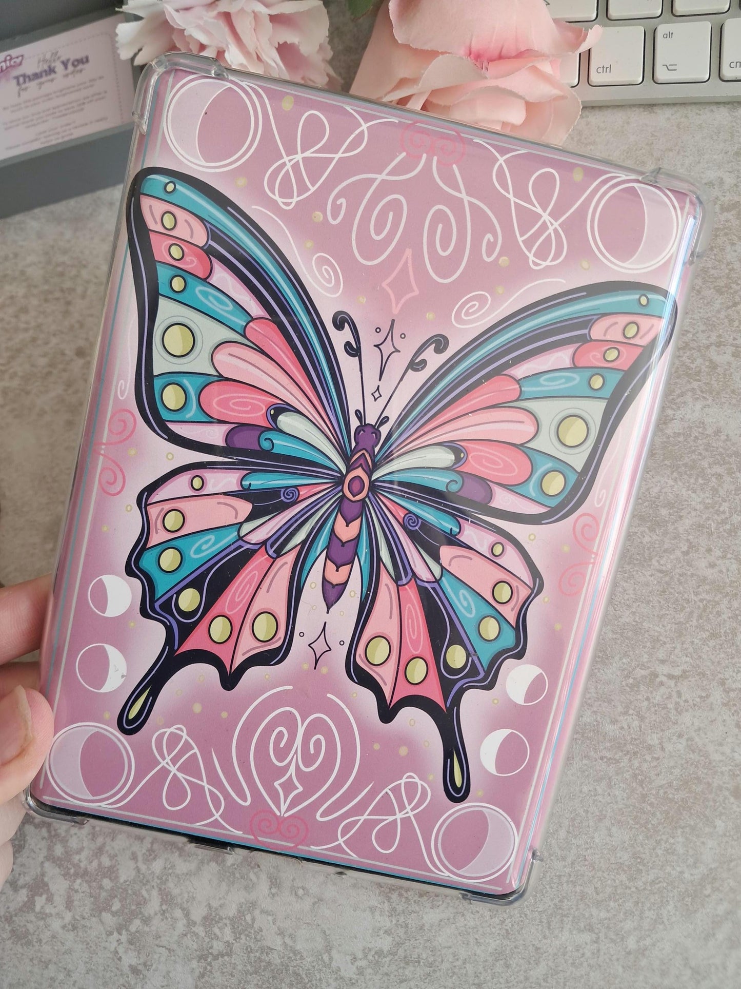 Printed Kindle Case Insert | Reader Gifts | Bookish | Sticker | Booktok | fantasy | Romance | Romantasy | Butterfly moth Colourful | Skin