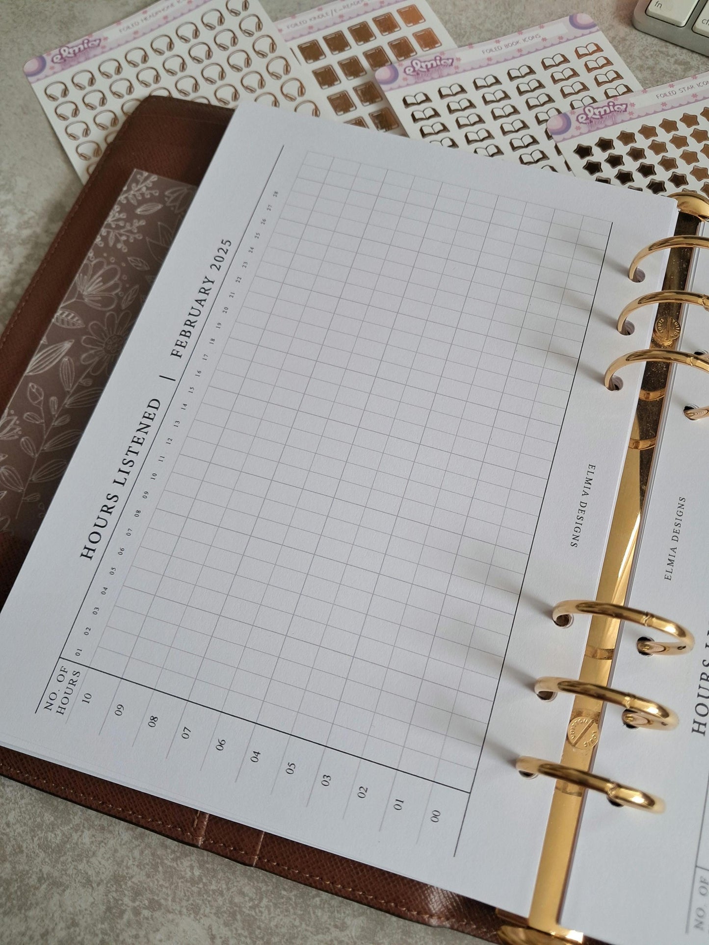 Digital Download A5 Size Reading Journal | Bookish gifts | Book Review | Reading | Planner inserts | Audiobook Listening Tracker BUJO