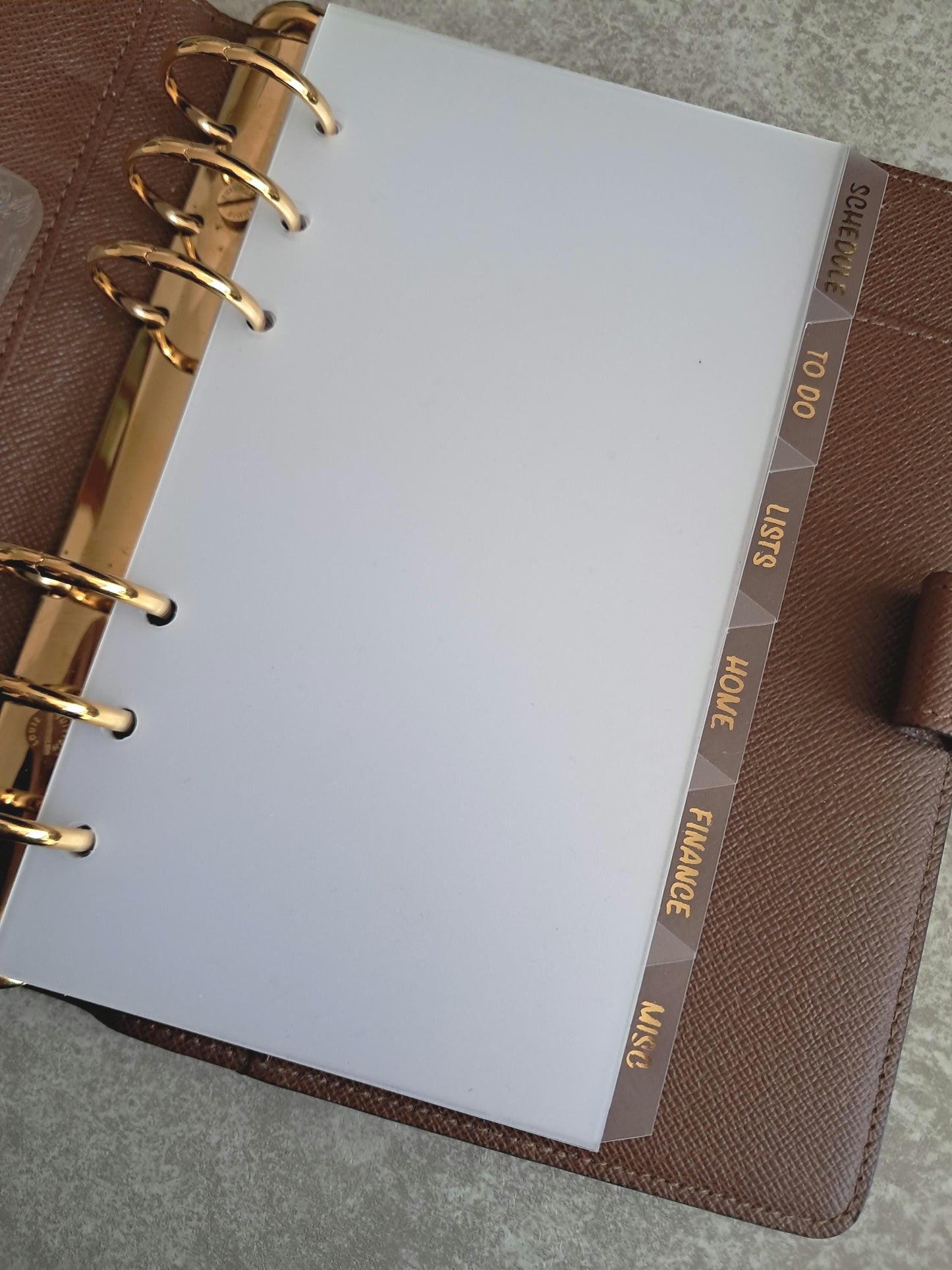 Custom Foiled Side Top Bottom Tab Dividers | BUJO | Planner Insert | Plastic Divider | Personal | A5 | A6 | Pocket | B6 | Journal | Planning