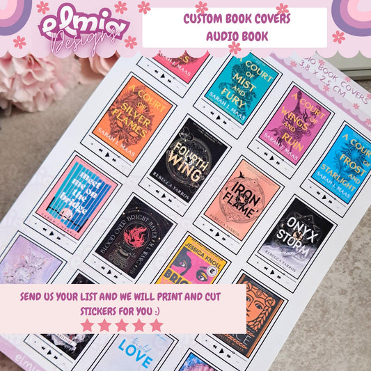 Printed Custom Book Cover Stickers | Reading Journal | Bullet Journal | Planning | Reading Gifts | Booktok | tracker | Books Ebook Audiobook