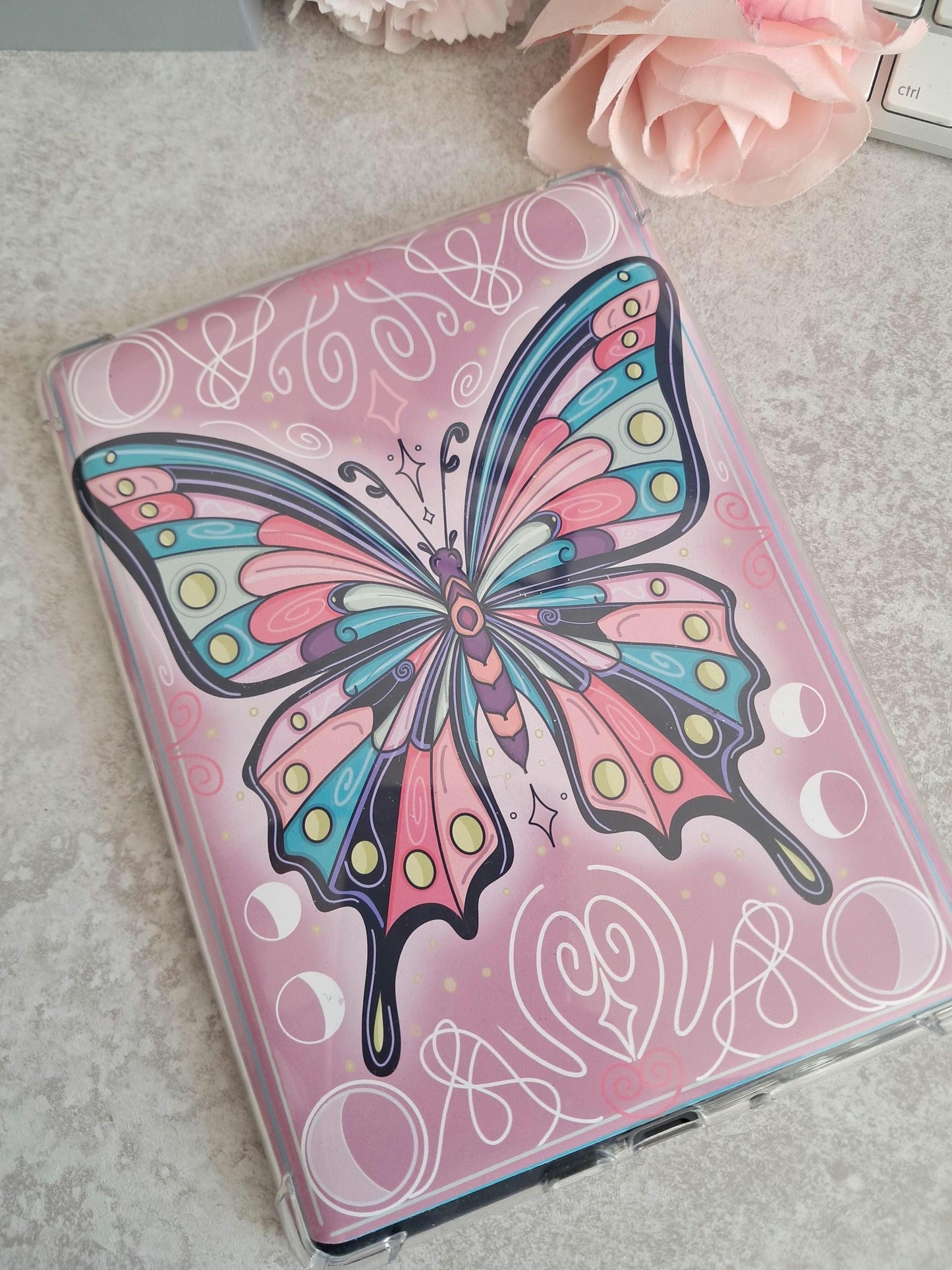 Printed Kindle Case Insert | Reader Gifts | Bookish | Sticker | Booktok | fantasy | Romance | Romantasy | Butterfly moth Colourful | Skin