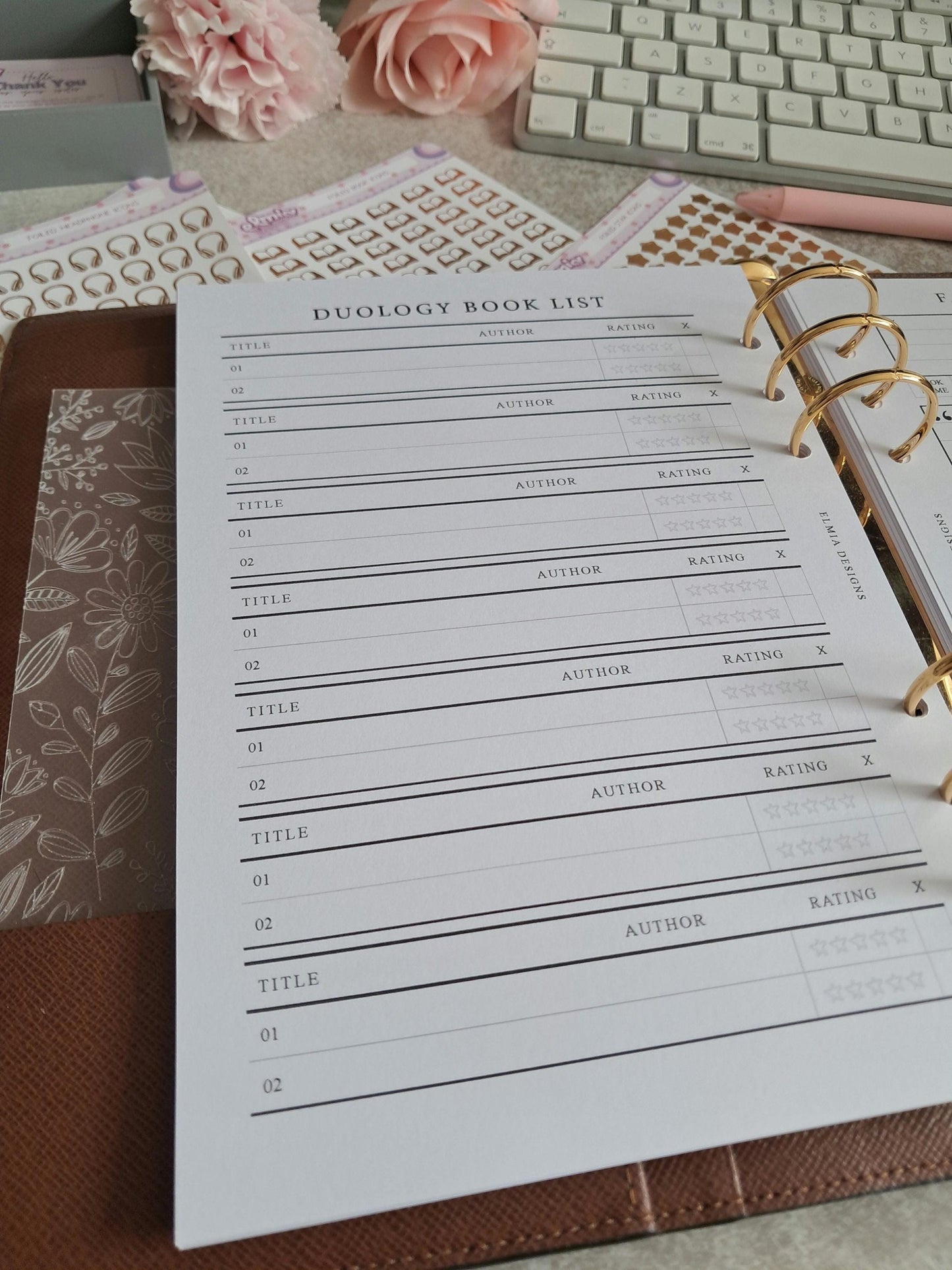 Digital Download A5 Size Reading Journal | Bookish gifts | Book Review | Reading tracker | Planner inserts | Duology Book Series Trackers