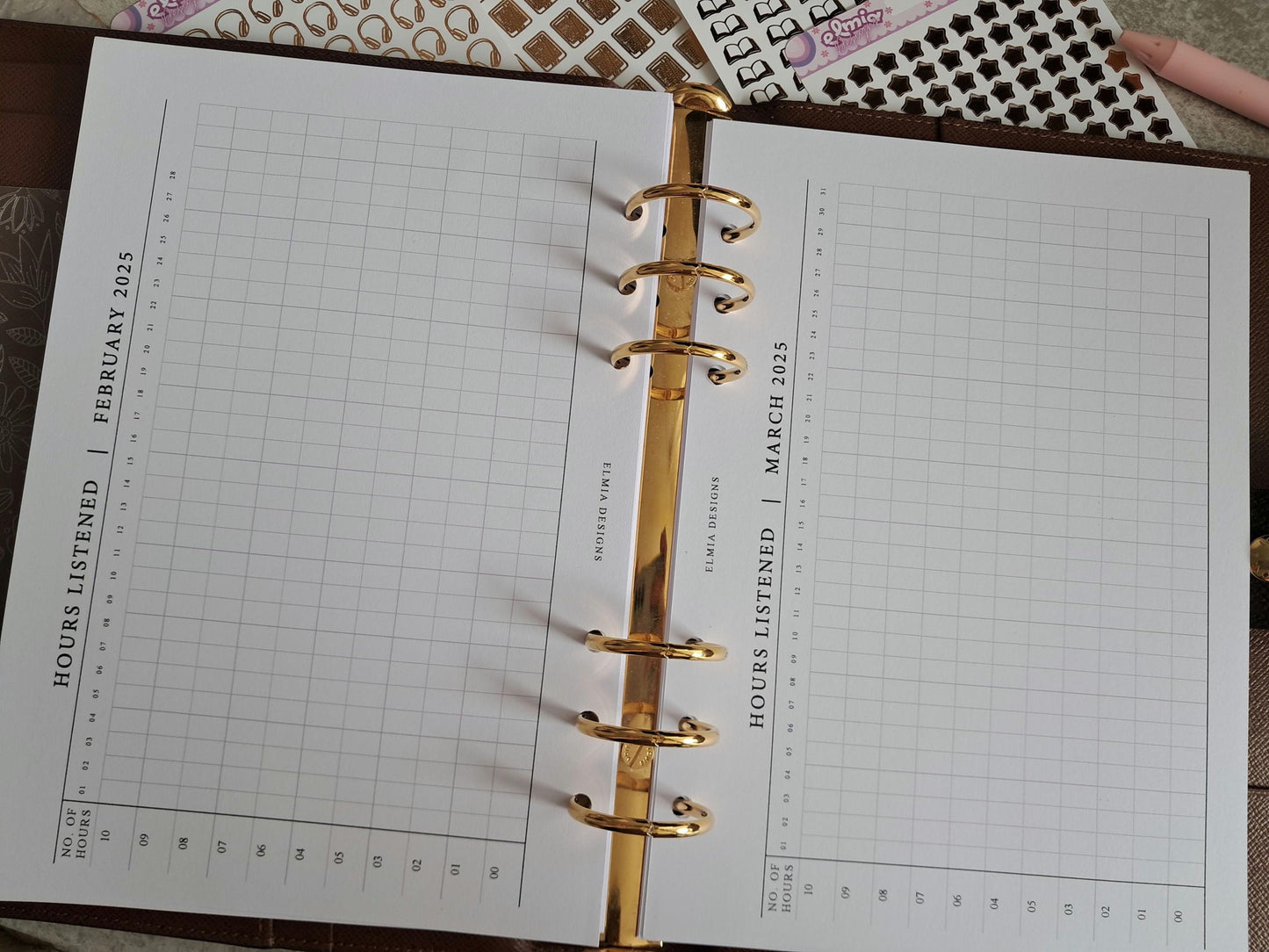 Digital Download A5 Size Reading Journal | Bookish gifts | Book Review | Reading | Planner inserts | Audiobook tracker monthly daily 2025