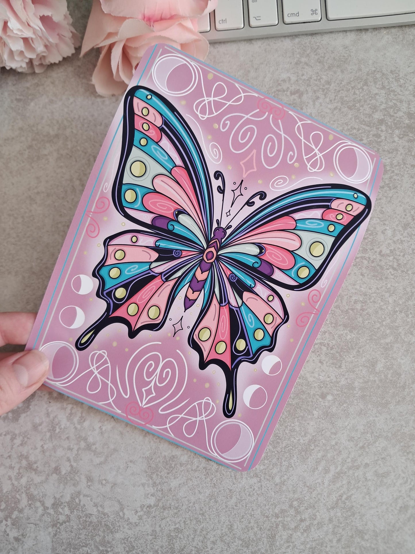Printed Kindle Case Insert | Reader Gifts | Bookish | Sticker | Booktok | fantasy | Romance | Romantasy | Butterfly moth Colourful | Skin