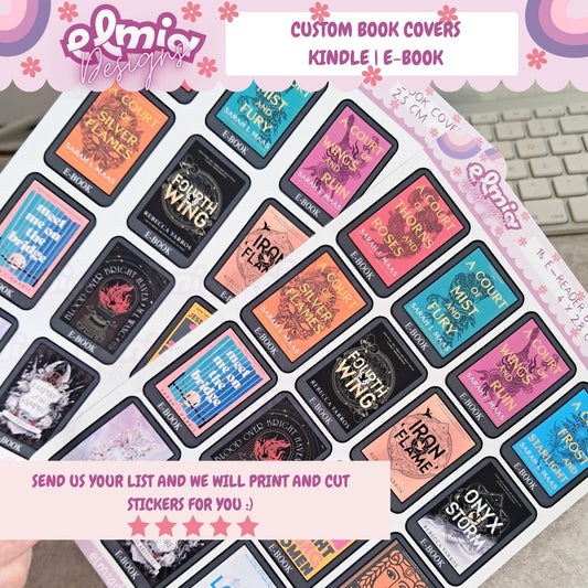 Printed Custom Book Cover Stickers | Reading Journal | Bullet Journal | Planning | Reading Gifts | Booktok | tracker | Books Ebook Audiobook