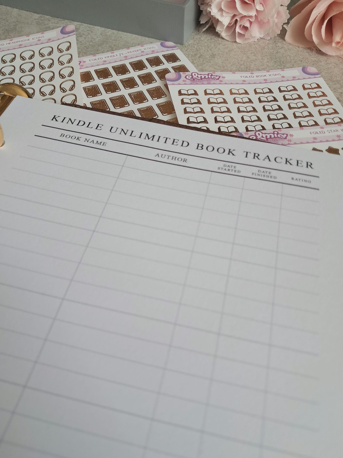 Digital Download A5 Size Reading Journal | Bookish gifts | Book Review | Reader | Planner inserts | Kindle Unlimited Reads TBR Tracker
