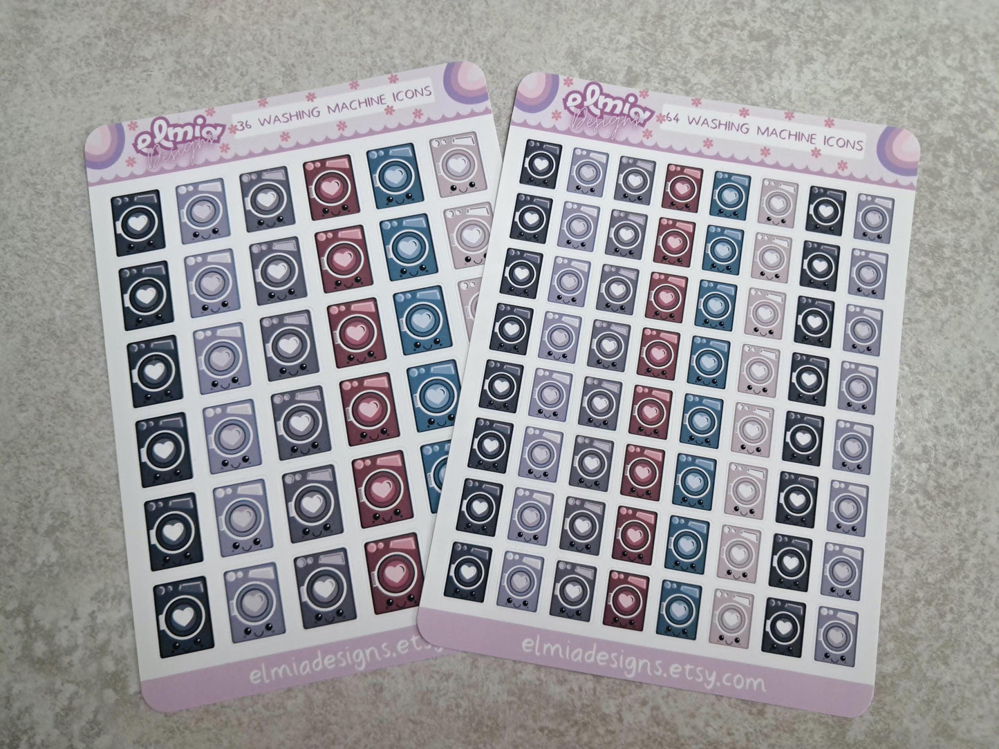 Cute Bright Neutral Washing Machine | Chores | Tumble Dryer | Journaling | Calendar Planner Stickers | BUJO | Planning | Kawaii Anime