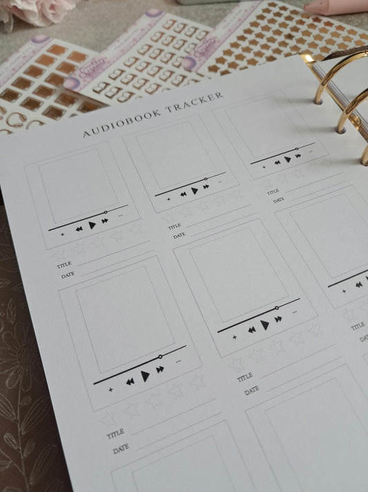 Digital Download A5 Size Reading Journal | Bookish gifts | Book Review | Reading | Planner inserts | Audiobook Listening Tracker BUJO