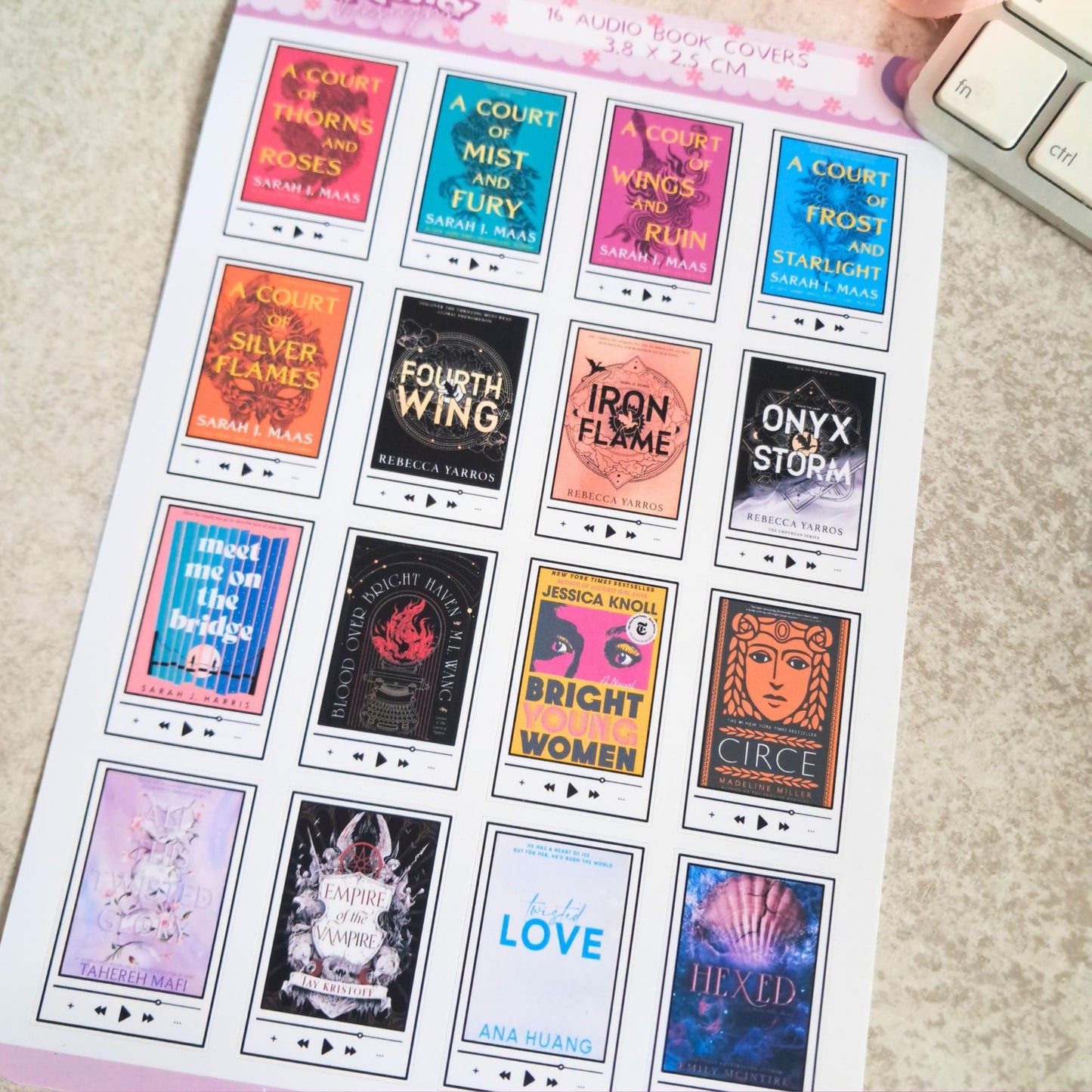 Printed Custom Book Cover Stickers | Reading Journal | Bullet Journal | Planning | Reading Gifts | Booktok | tracker | Books Audiobook Ebook