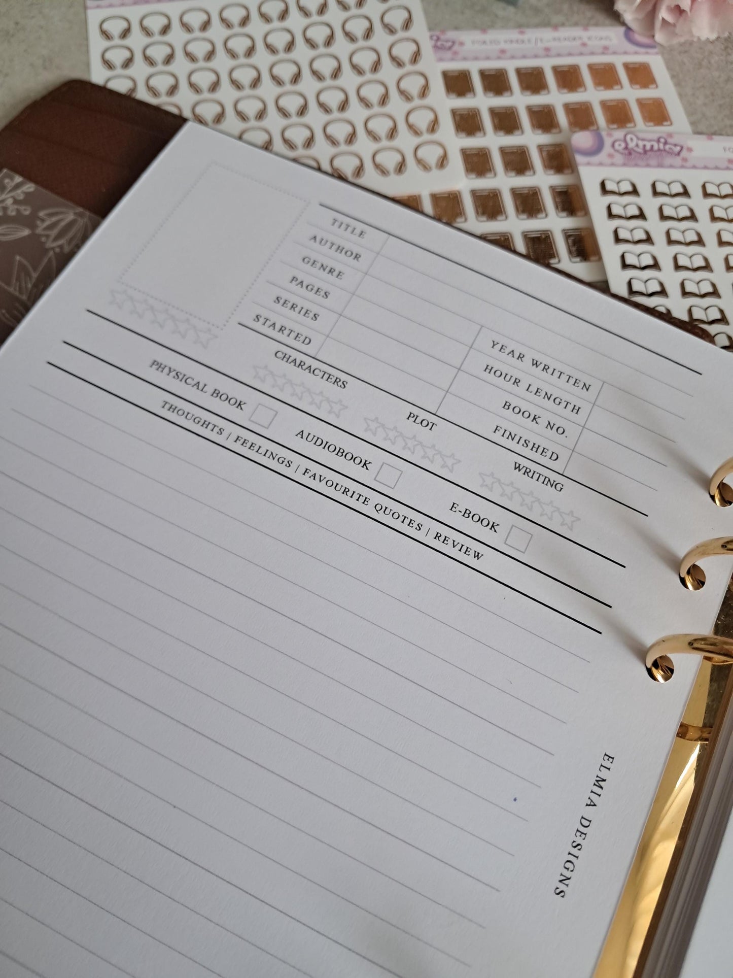 Digital Download A5 Size Reading Journal | Bookish gifts | Book Review | tracker | Planner inserts | Review Pages 1 Per Page Book Notes
