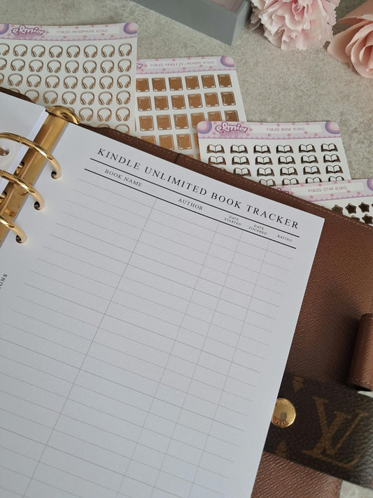 Digital Download A5 Size Reading Journal | Bookish gifts | Book Review | Reader | Planner inserts | Kindle Unlimited Reads TBR Tracker