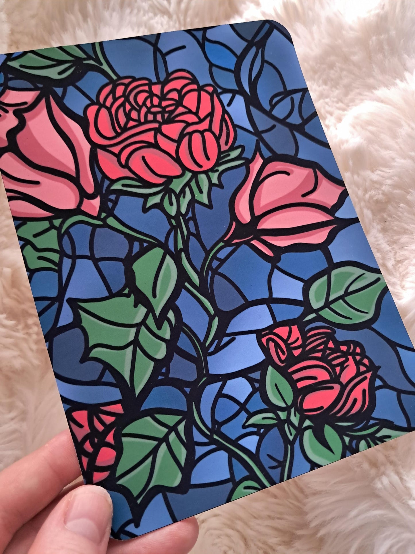 Printed Kindle Case Insert | Reader Gifts | Bookish | blue red Decor | Kindle Stickers | Booktok | rose stained glass vinyl sticker girly