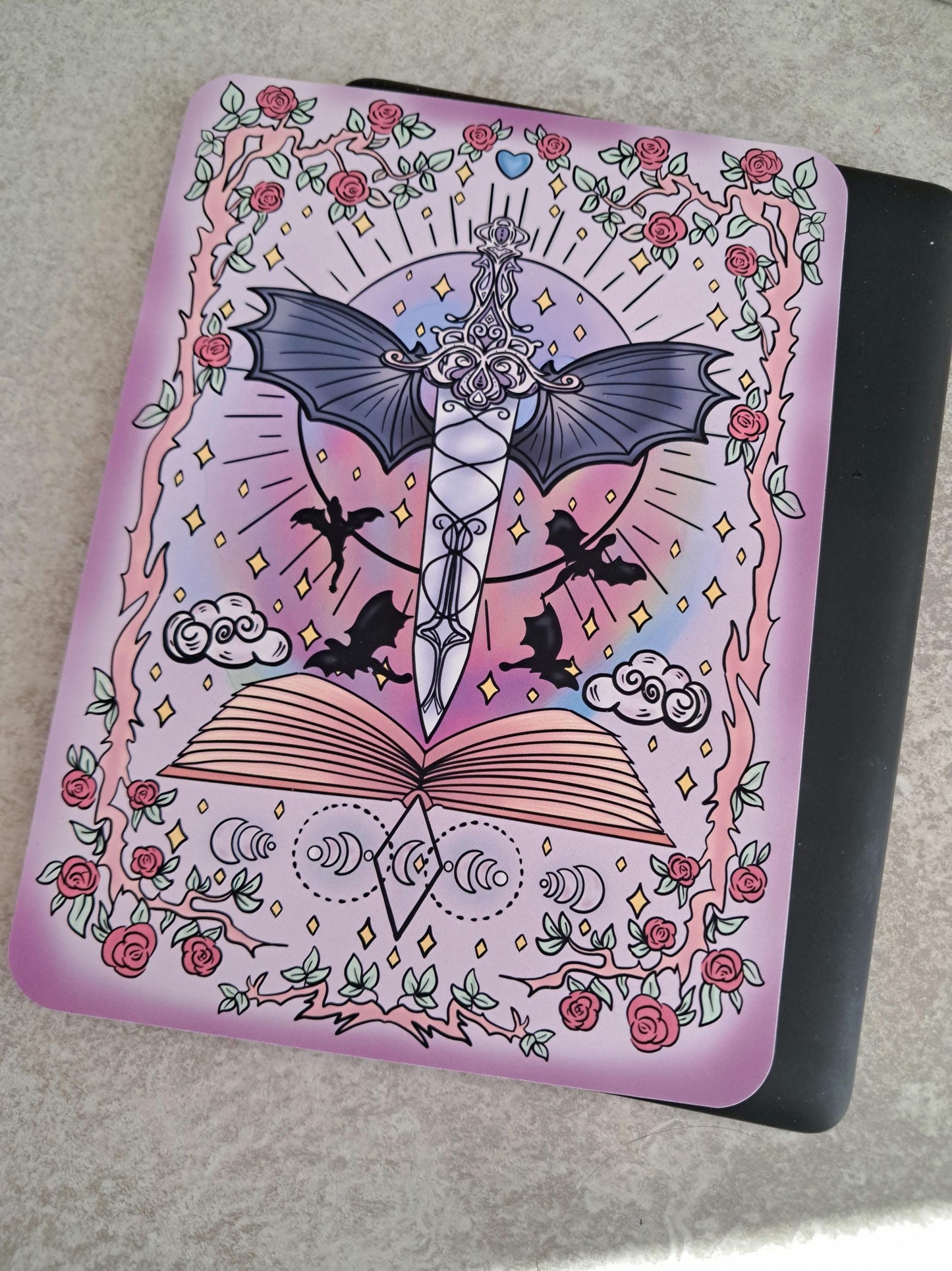 PRINTED Kindle Case Insert | Reader Gifts | Bookish | Sticker | Booktok | dragons | fantasy | Romance | Romantasy | Moon | Colourful | Skin