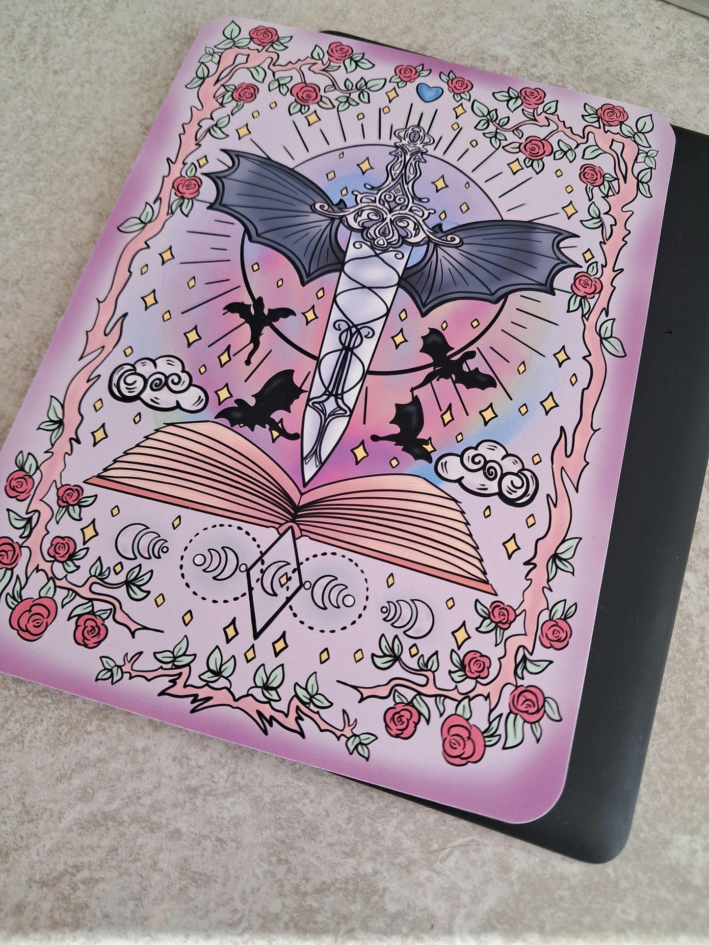 PRINTED Kindle Case Insert | Reader Gifts | Bookish | Sticker | Booktok | dragons | fantasy | Romance | Romantasy | Moon | Colourful | Skin