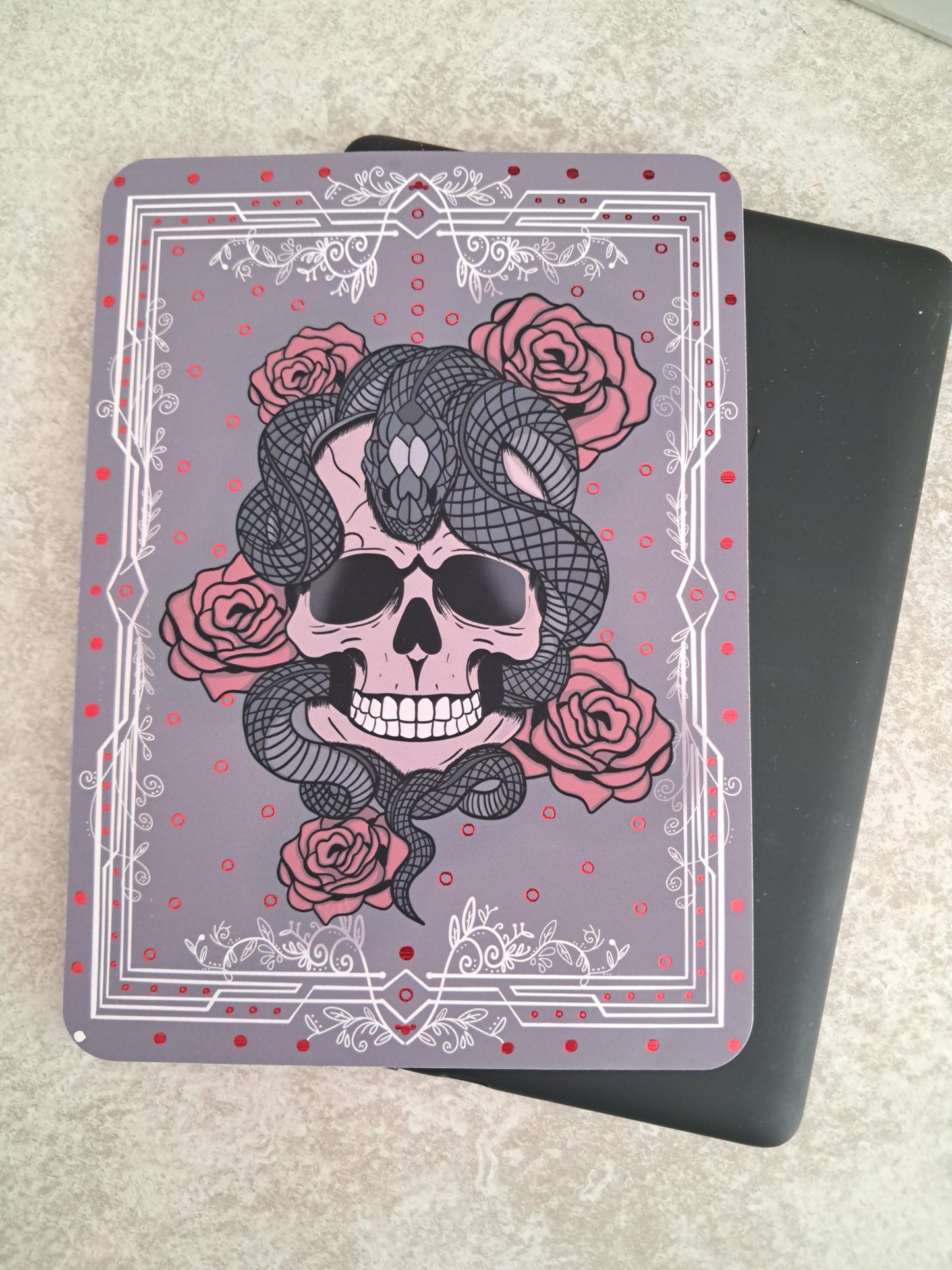 Printed Custom Kindle Case Insert | Reader Gifts | Bookish | Decor | Kindle Sticker | Booktok | gothic pirate skull roses snake viper death