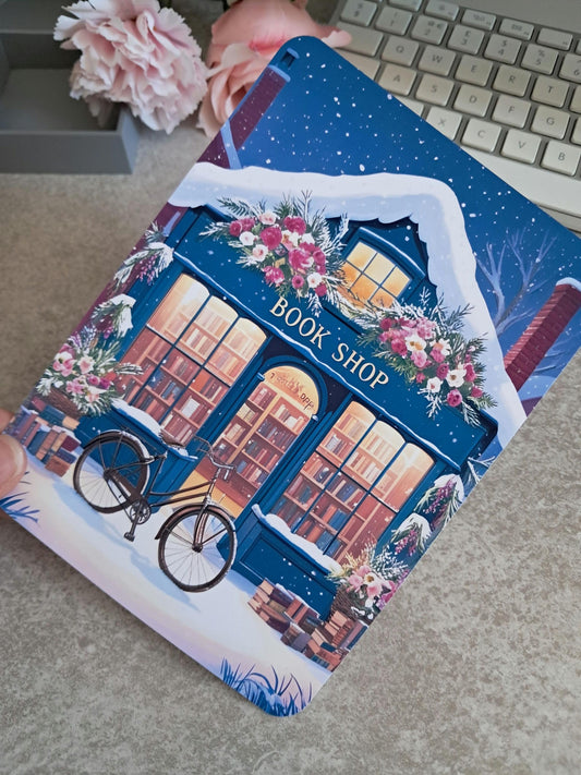 Printed Kindle Clear Case Insert | Reader Gifts | Bookish | Decor | Pretty Stickers | Booktok | Book Shop Artwork Seasonal Winter Snow Blue