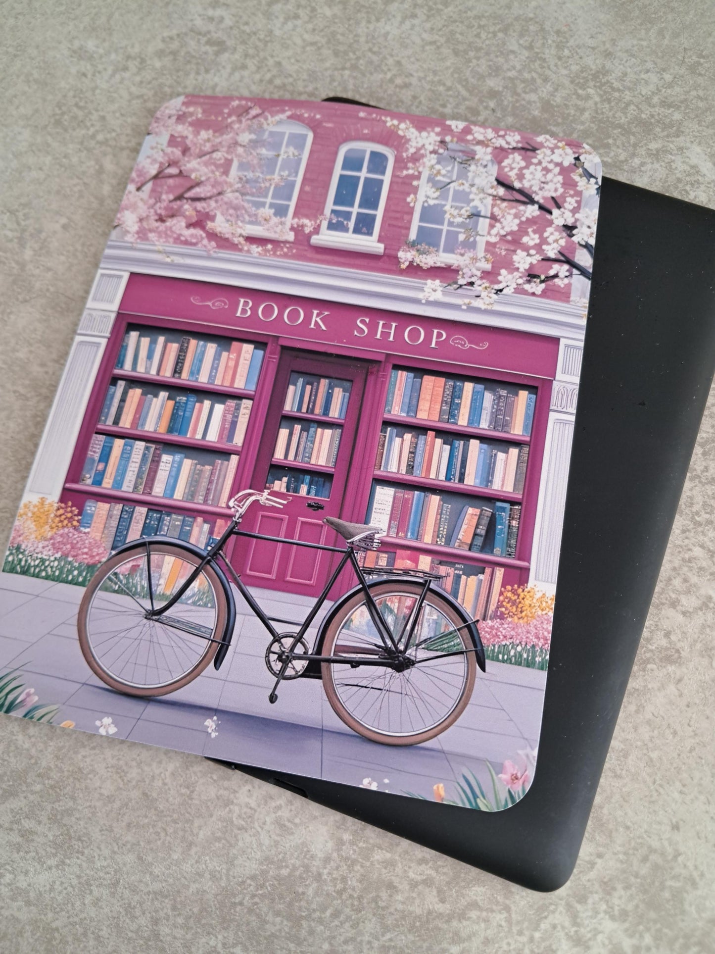 Printed Custom Kindle Case Insert | Reader Gifts | Bookish | Decor | Kindle Stickers | Booktok | Pink Blossom Book Shop Artwork | Romance |