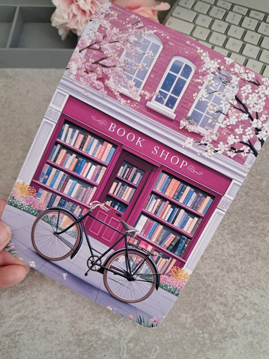 Printed Custom Kindle Case Insert | Reader Gifts | Bookish | Decor | Kindle Stickers | Booktok | Pink Blossom Book Shop Artwork | Romance |