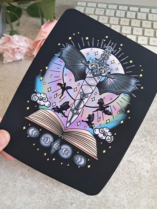 PRINTED Kindle Case Insert | Reader Gifts | Bookish | Sticker | Booktok | dragons | fantasy | Romance | Romantasy | bat | Dark | Skin book