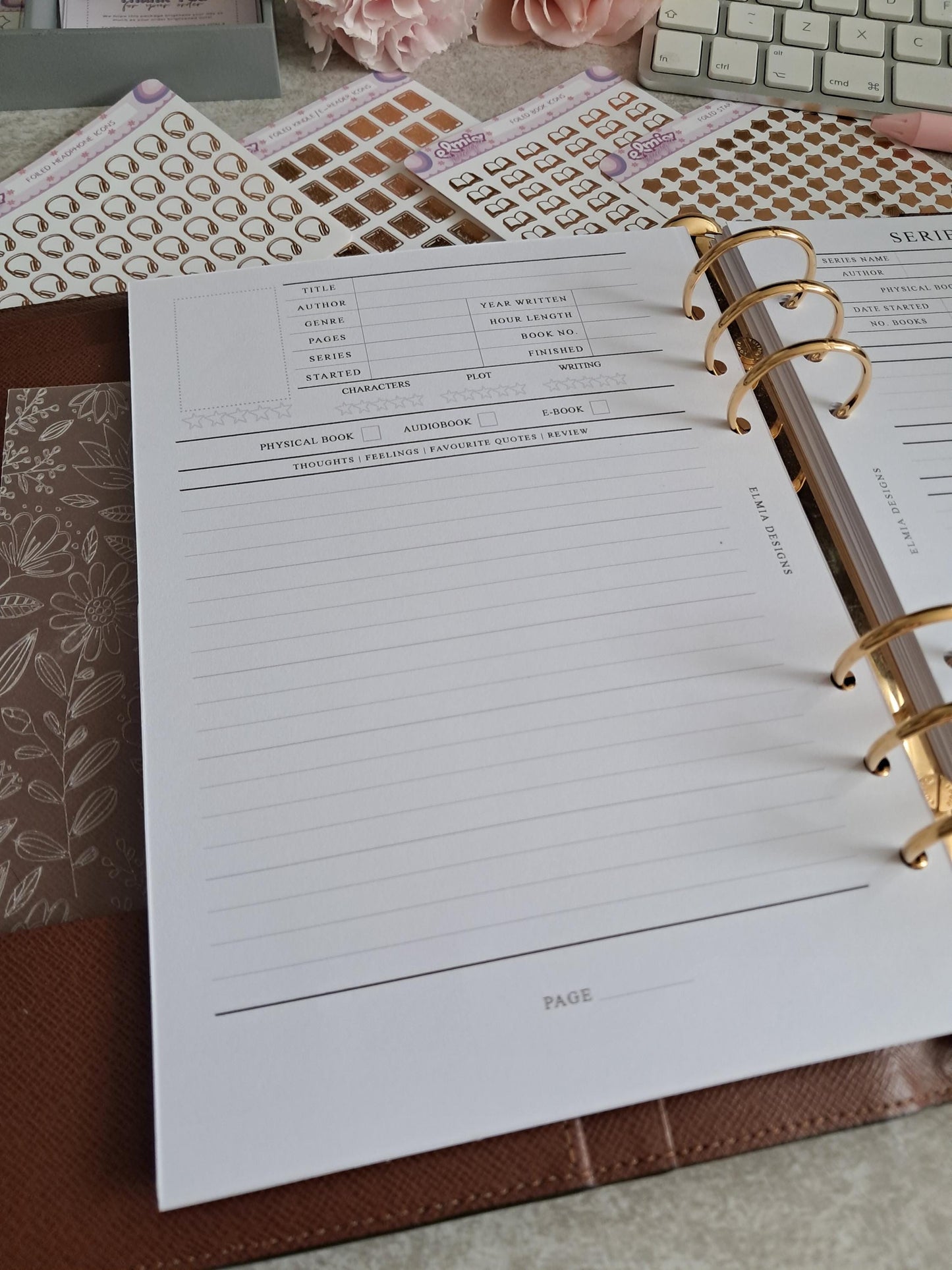 PRINTED A5 Size Reading Journal | Bookish gifts | Book Review | tracker | Planner inserts | Review Pages 1 Per Page Book Notes
