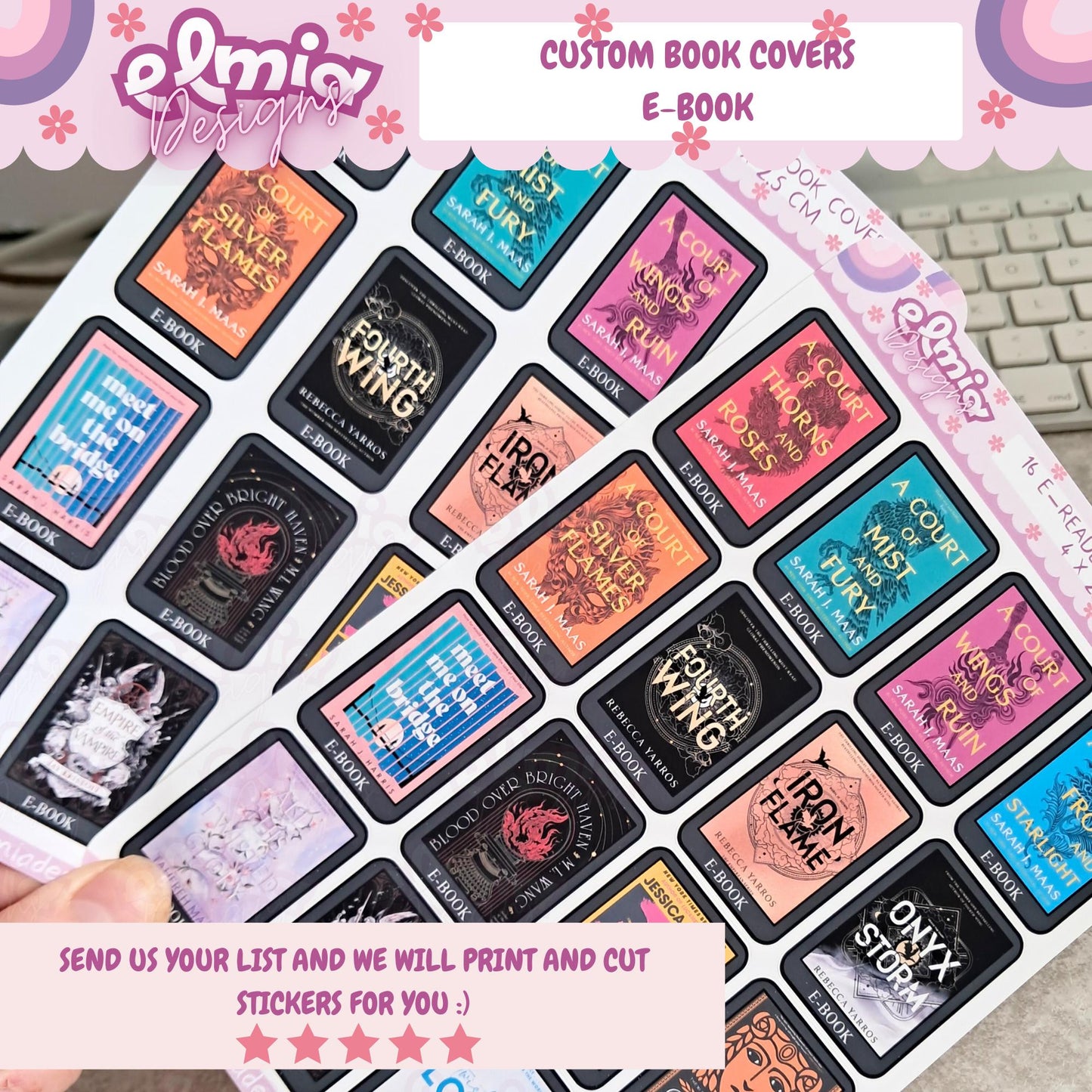 Printed Custom Book Cover Stickers | Reading Journal | Bullet Journal | Planning | Reading Gifts | Booktok | tracker | Books Ebook Audiobook