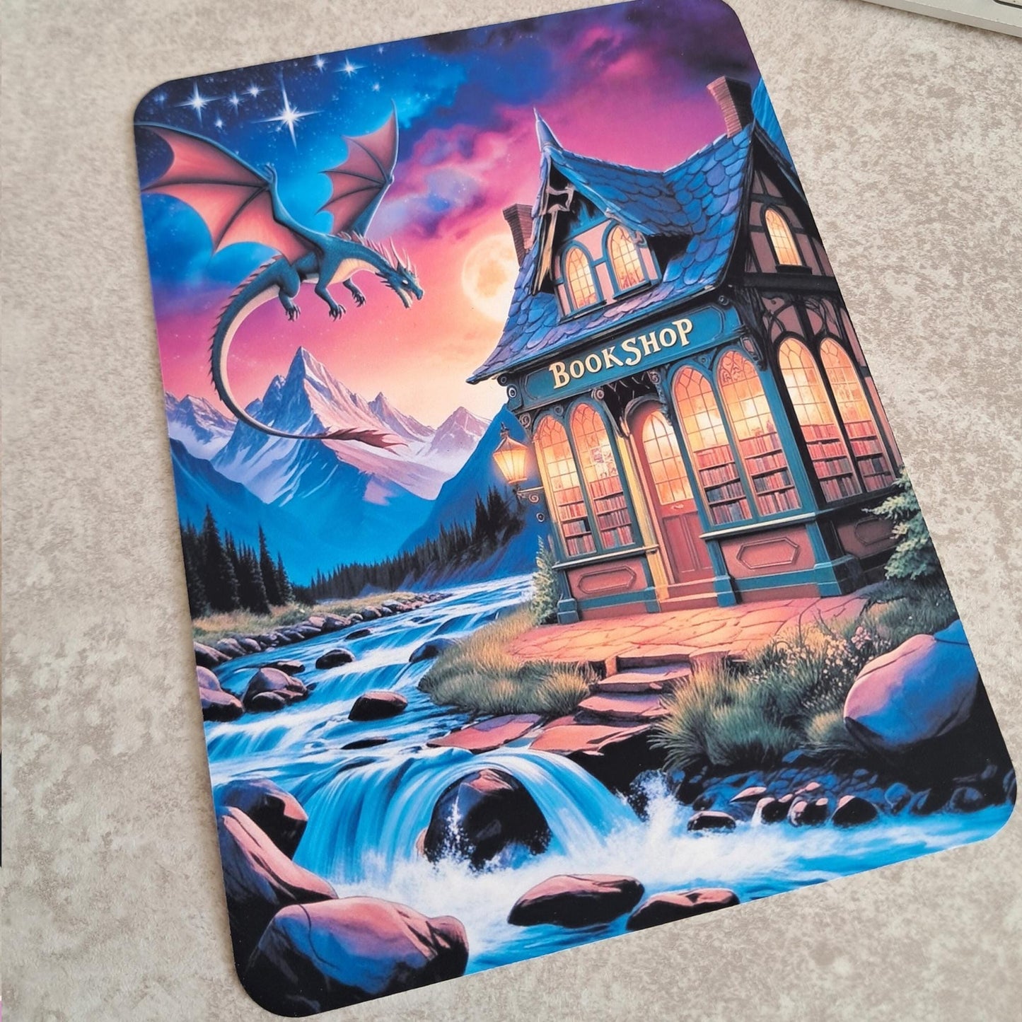 Printed Kindle Case Insert | Reader Gifts | Bookish | Decor | Kindle Sticker | Booktok | Fantasy shop bookstore mountains dragon sky sunset
