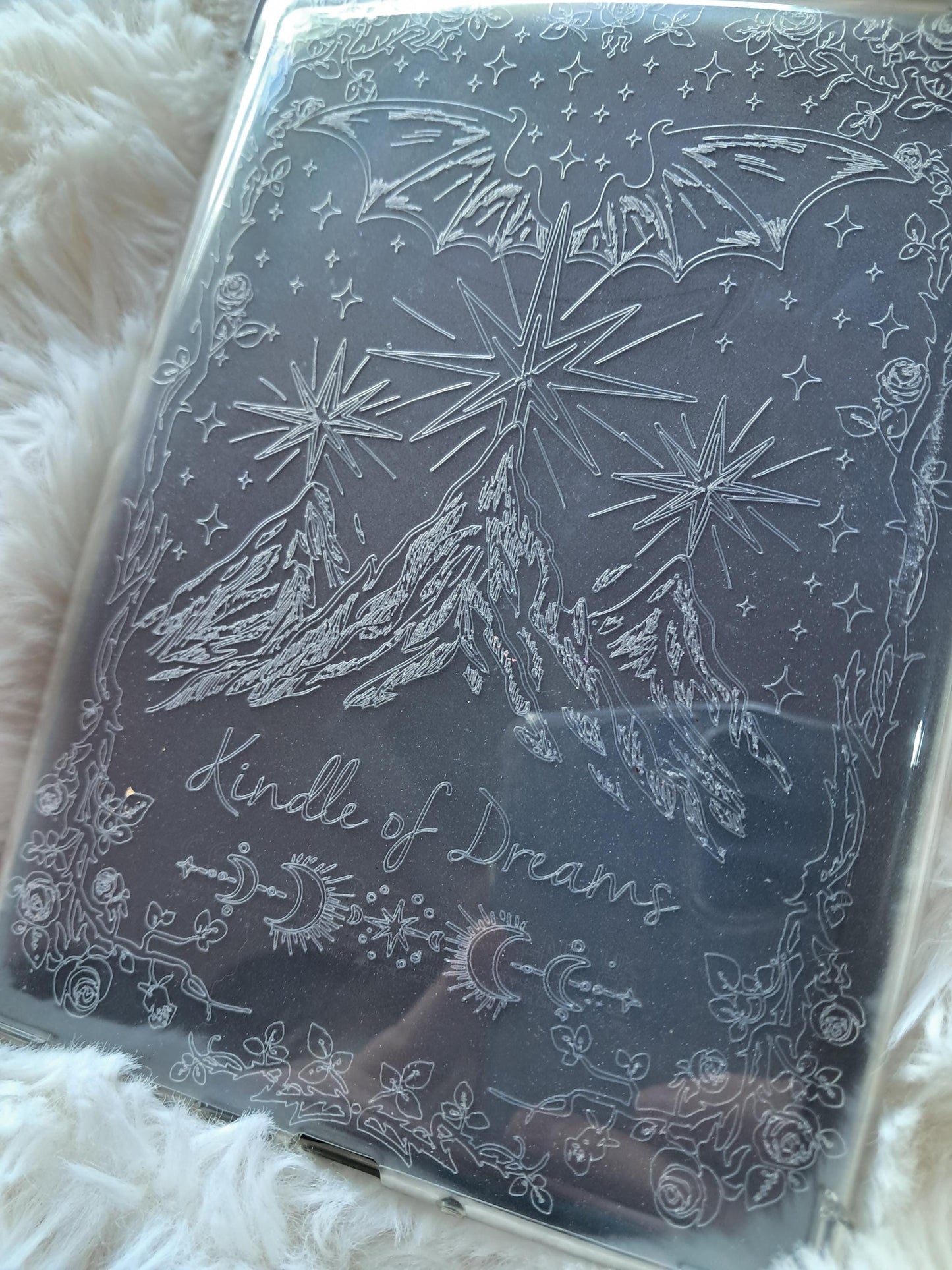 Engraved Kindle Case Insert | Reader Gifts | Bookish | night | Decor | Kindle Stickers | Booktok | romantasy | dragons | fantasy | CUSTOM